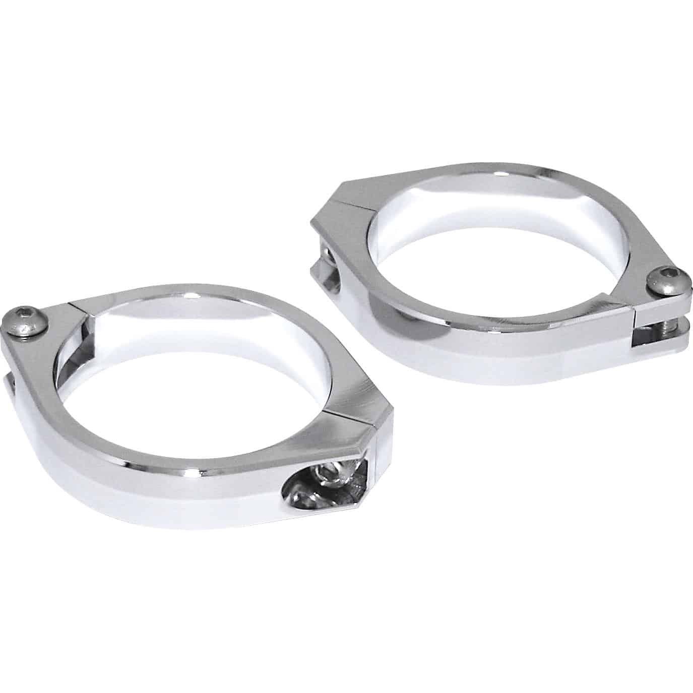 Highsider Standrohrschellenpaar Alu CNC 50/52/54mm chrom - Motorradteile & Ersatzteile - Beleuchtung