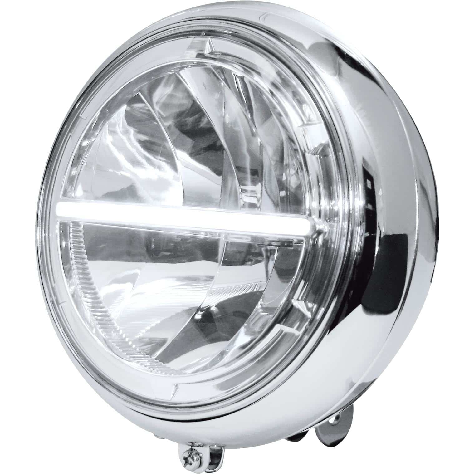 Highsider Voyage LED Hauptscheinwerfer 205 mm unten chrom - Motorradteile & Ersatzteile - Beleuchtung