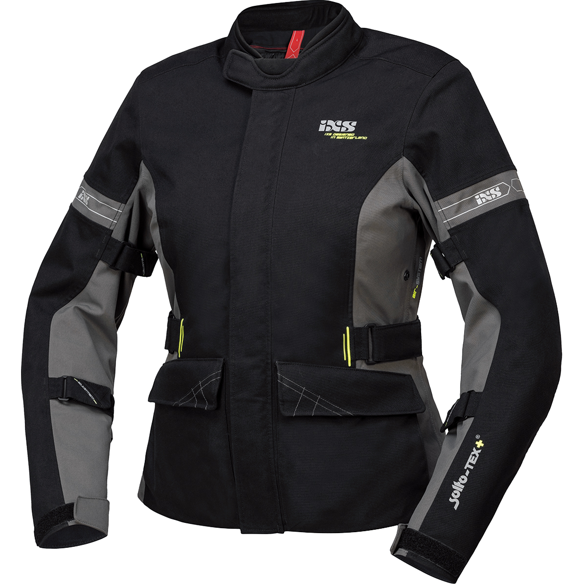 IXS Laminat-ST-Plus Damen Textiljacke schwarz/grau L - Motorradbekleidung - Motorradjacken