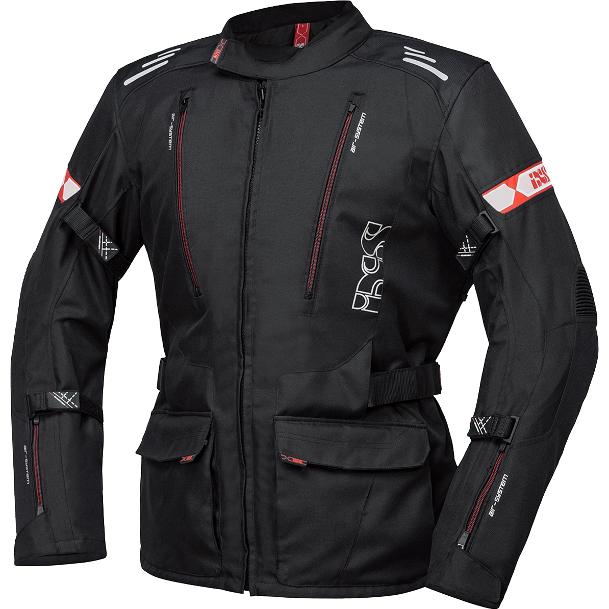 IXS Lorin-ST Textiljacke schwarz/rot M - Motorradbekleidung - Motorradjacken