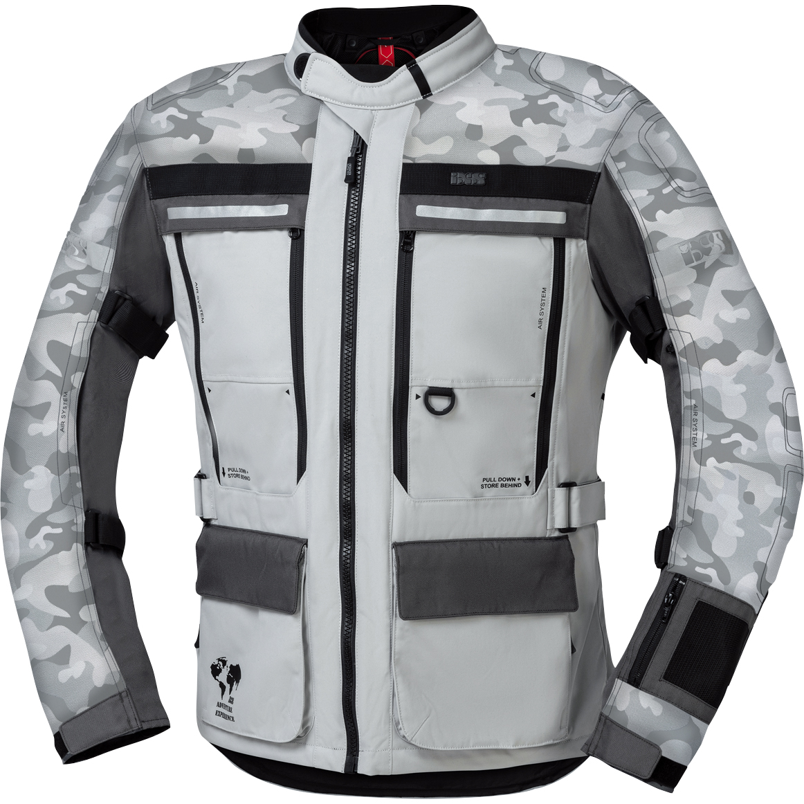 IXS Tour Montevideo Air 3.0 Textiljacke grau/grün M - Motorradbekleidung - Motorradjacken