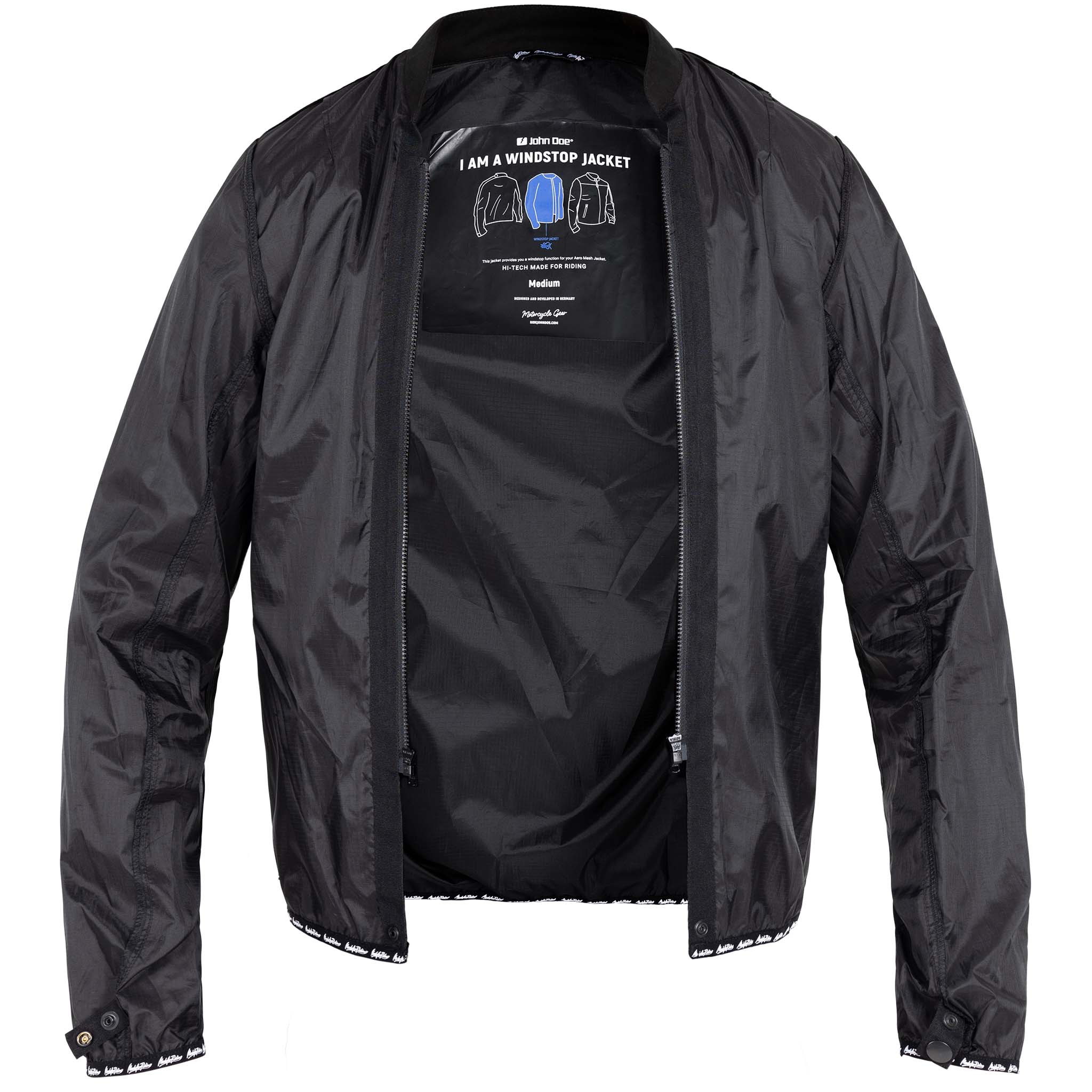 John Doe Aero Mesh Windblock Jacke schwarz XXL - Motorradbekleidung - Motorradjacken