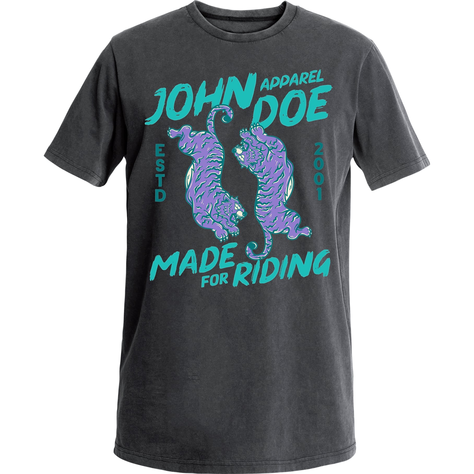 John Doe T-Shirt Tiger I Fade Out schwarz XL - Motorradbekleidung - Freizeitbekleidung
