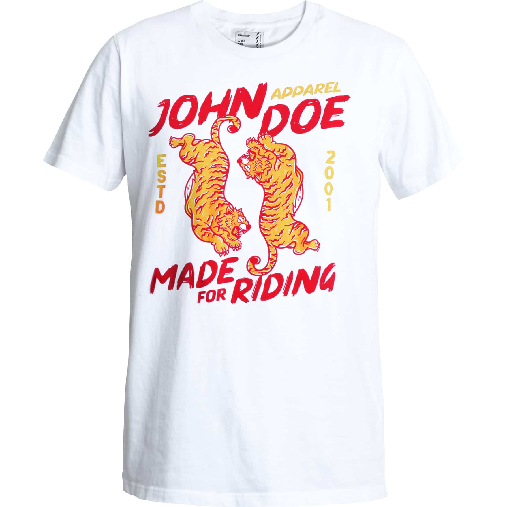 John Doe T-Shirt Tiger I weiß M - Motorradbekleidung - Freizeitbekleidung