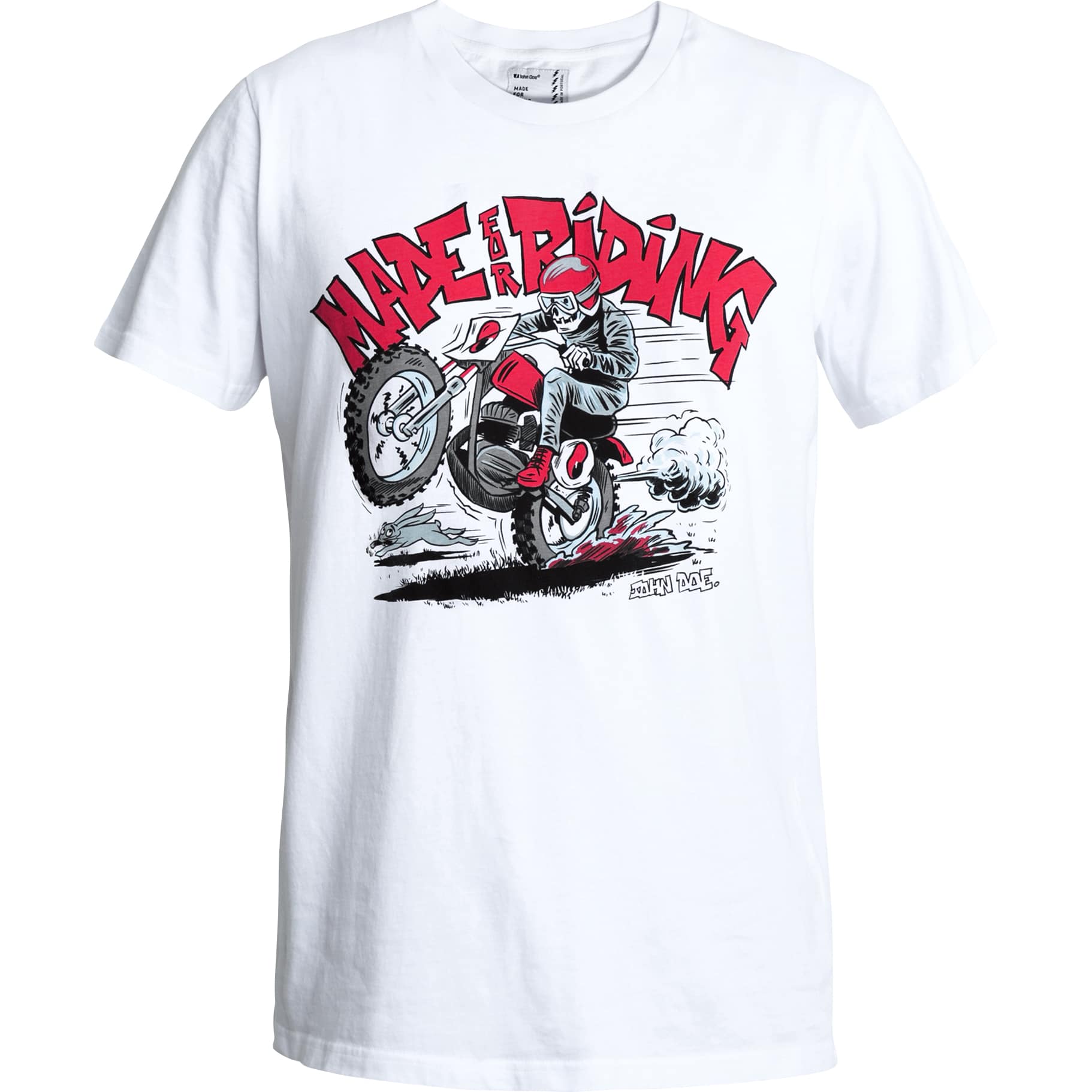 John Doe T-Shirt Wheele weiß M - Motorradbekleidung - Freizeitbekleidung