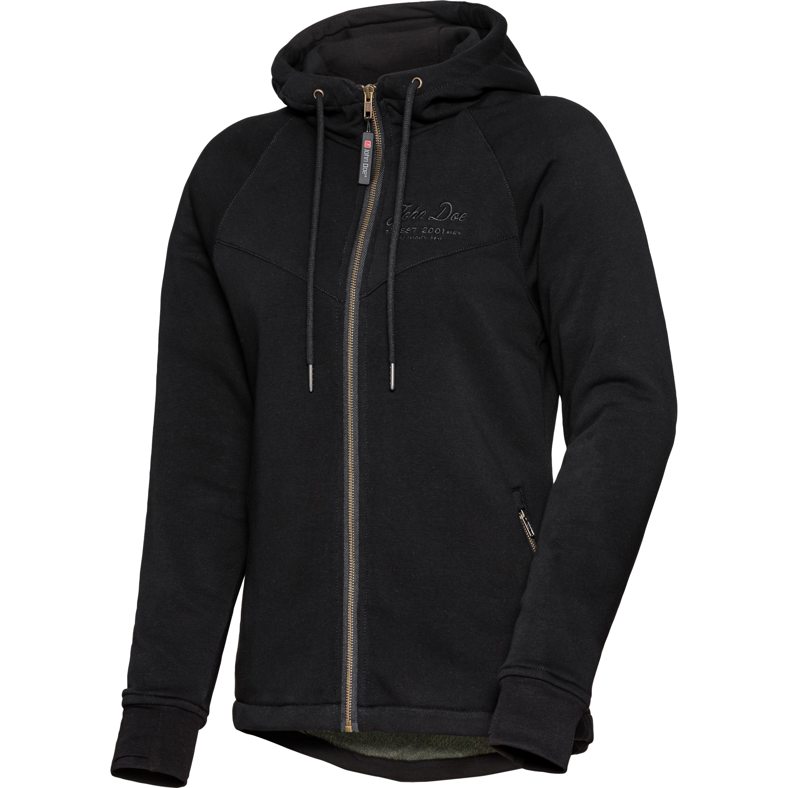John Doe XTM Damen Hoodie V2.0 schwarz XL - Motorradbekleidung - Chopper Motorradbekleidung