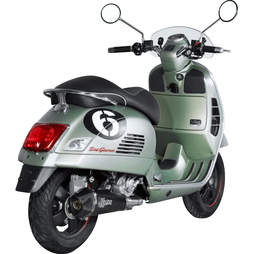 MIVV Delta Race Auspuff P.008.KDRB 1-1 schwarz für Vespa GTS 300 - Motorradteile & Ersatzteile - Auspuff