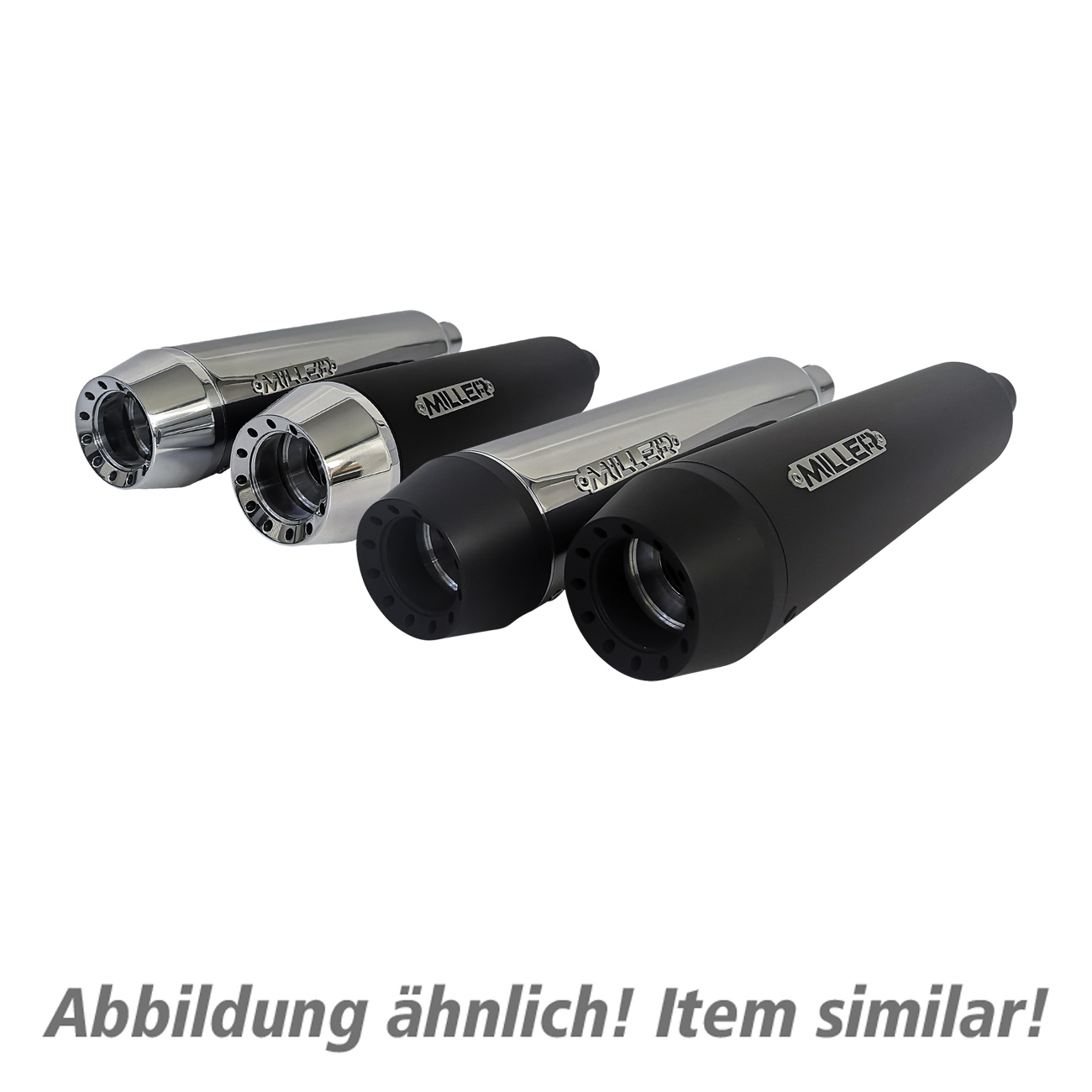Miller Exhaust Auspuffanlage 2in1 Tapered schwarz/schwarz für Kawasaki Vulc - Motorradteile & Ersatzteile - Auspuff