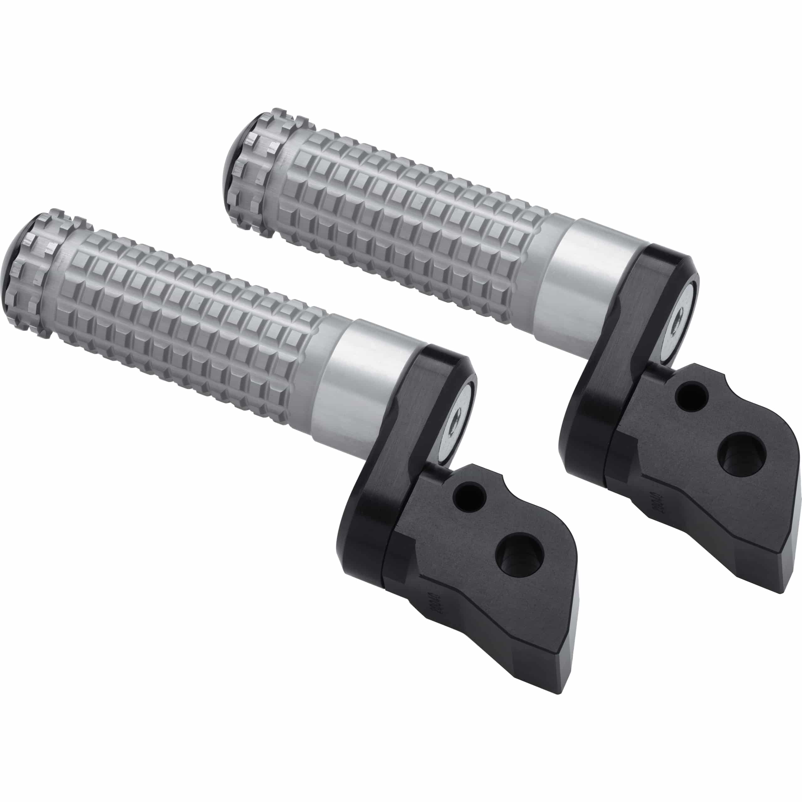 Mizu Fußrastenpaar Flex Race 22mm für Sozius schwarz/silber 20040 - Motorradteile & Ersatzteile - Fußrasten & Hebel