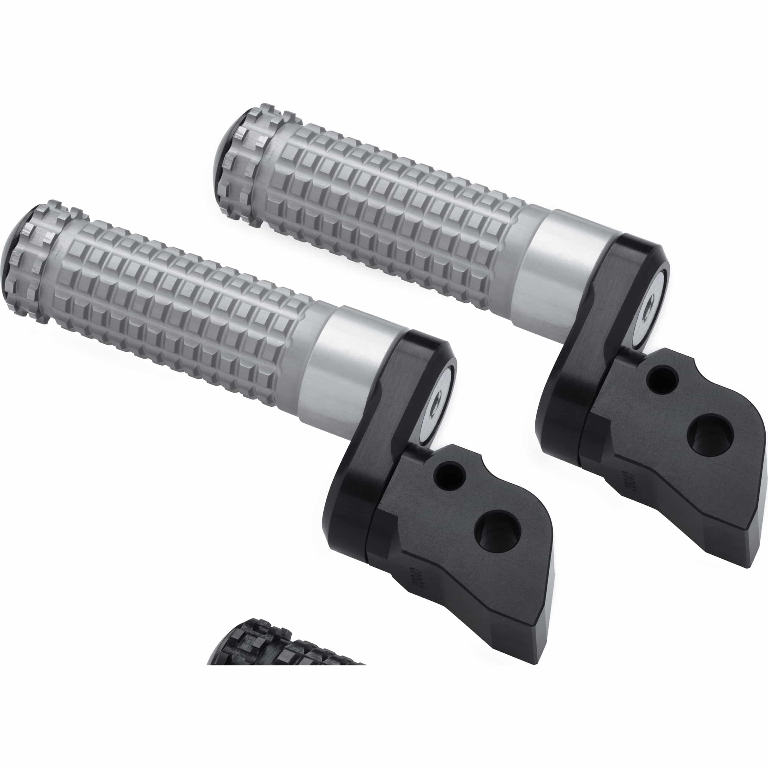 Mizu Fußrastenpaar Flex Race 22mm für Sozius silber/schwarz 20048 - Motorradteile & Ersatzteile - Fußrasten & Hebel