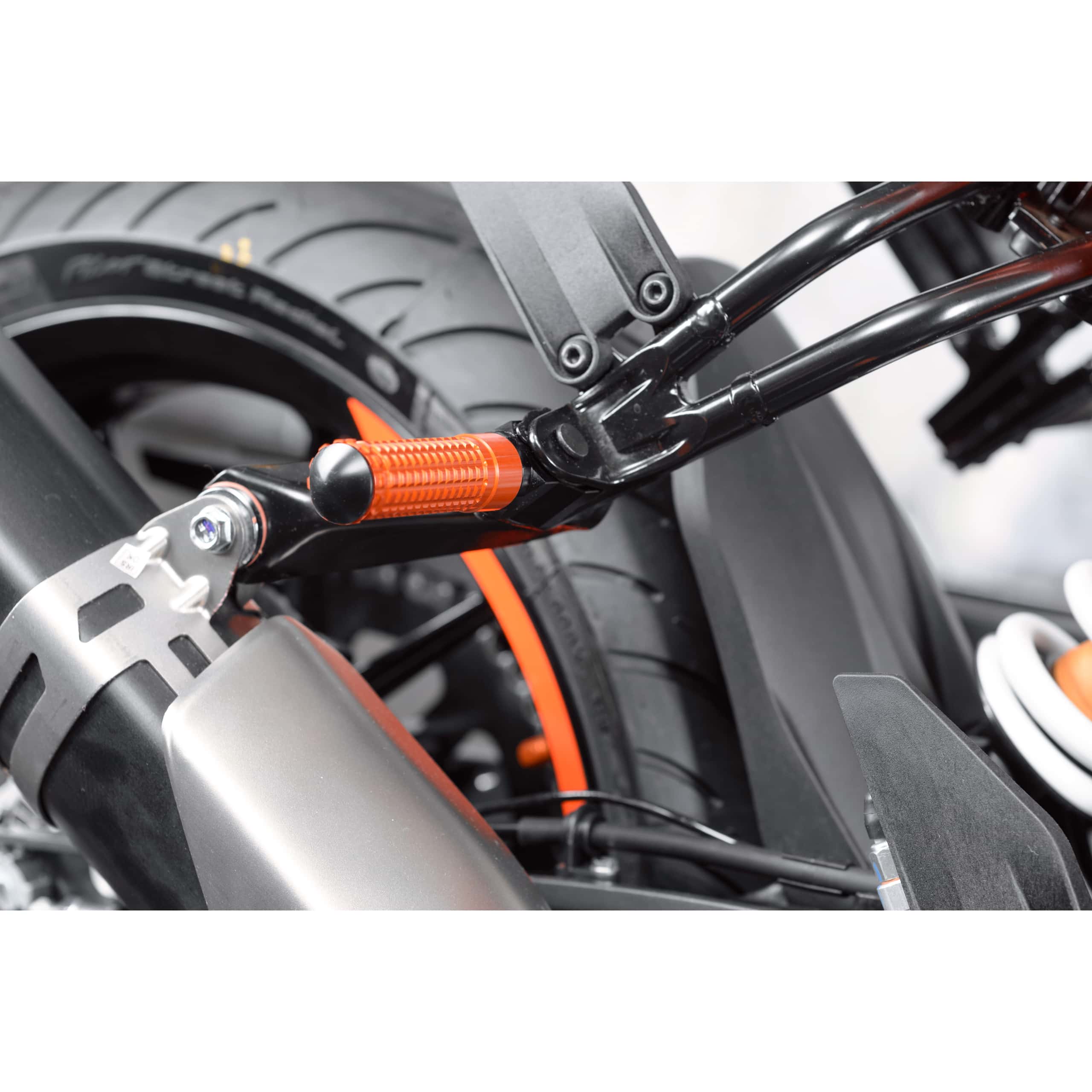 Mizu Fußrastenpaar Race für Sozius schwarz/orange 20040 - Motorradteile & Ersatzteile - Fußrasten & Hebel