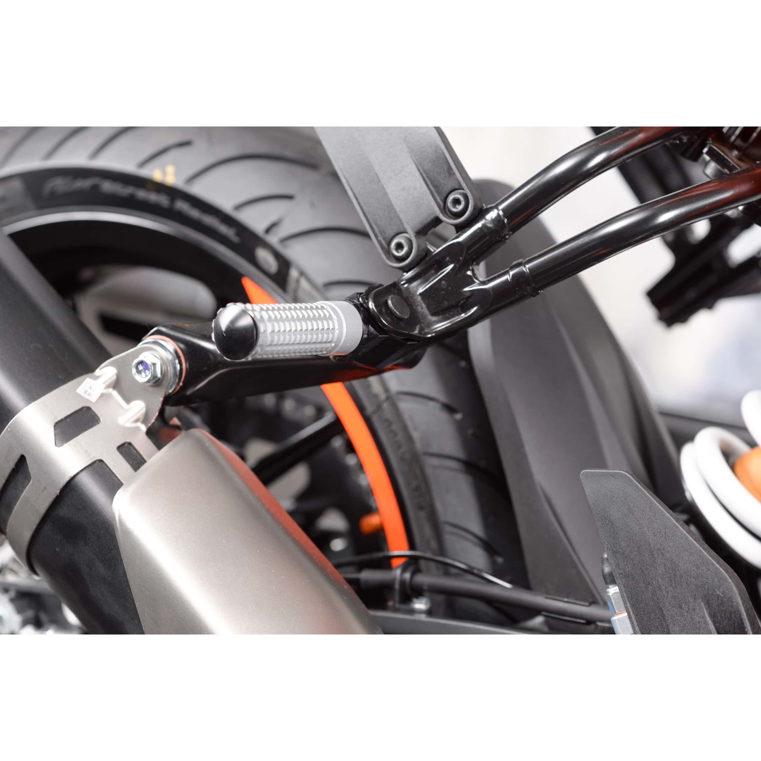 Mizu Fußrastenpaar Race für Sozius schwarz/silber 20040 - Motorradteile & Ersatzteile - Fußrasten & Hebel