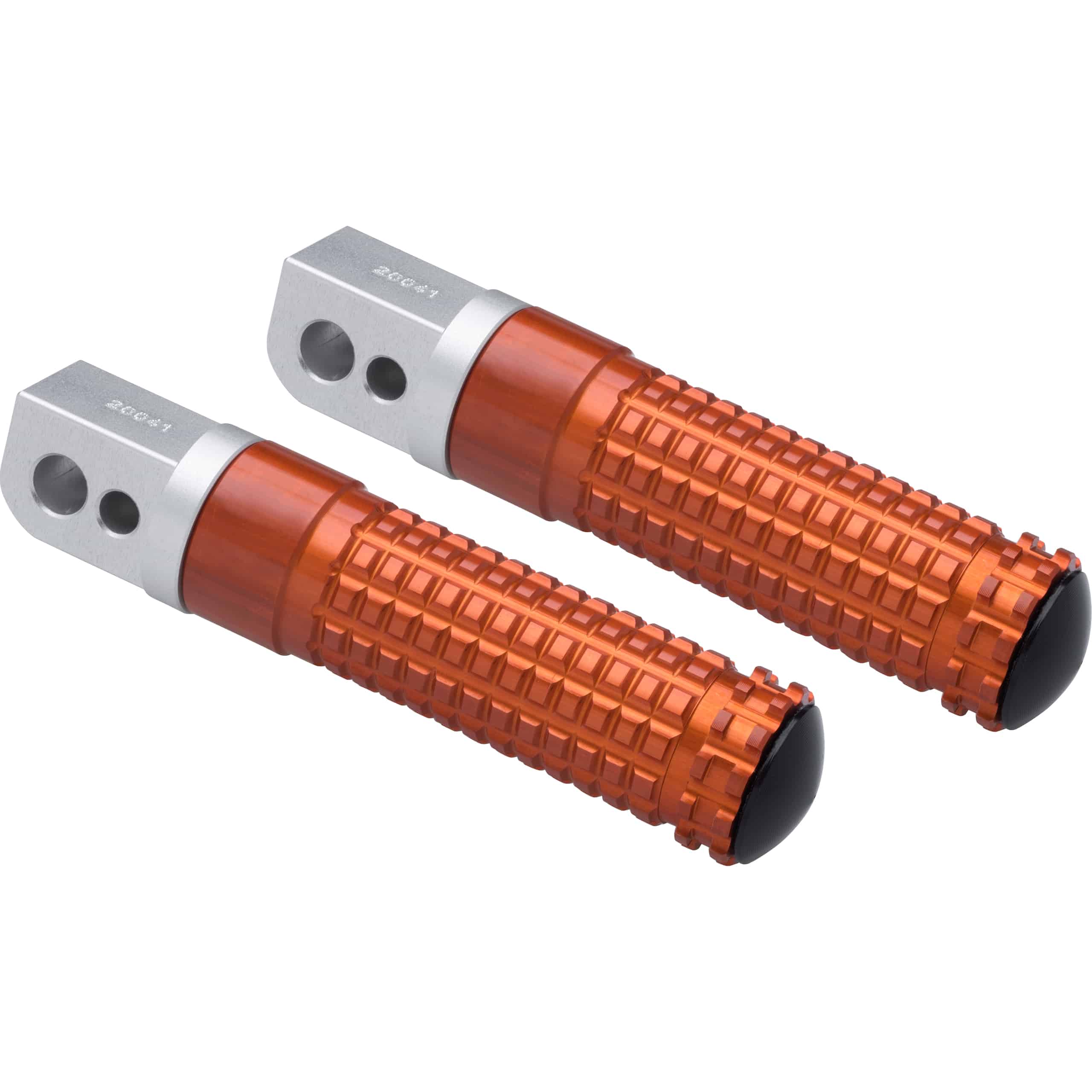 Mizu Fußrastenpaar Race für Sozius silber/orange 20041 - Motorradteile & Ersatzteile - Fußrasten & Hebel