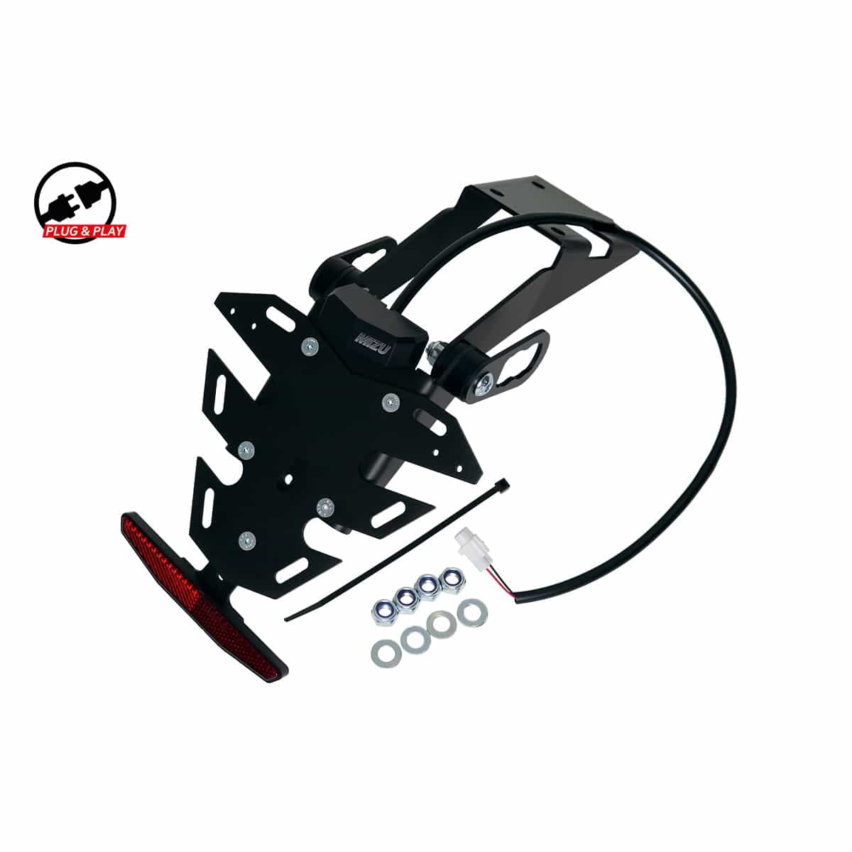 Mizu Kennzeichenhalter Plug & Play für Kawasaki ZX-6 R 2019-/Z 10 - Motorradteile & Ersatzteile - Anbauteile