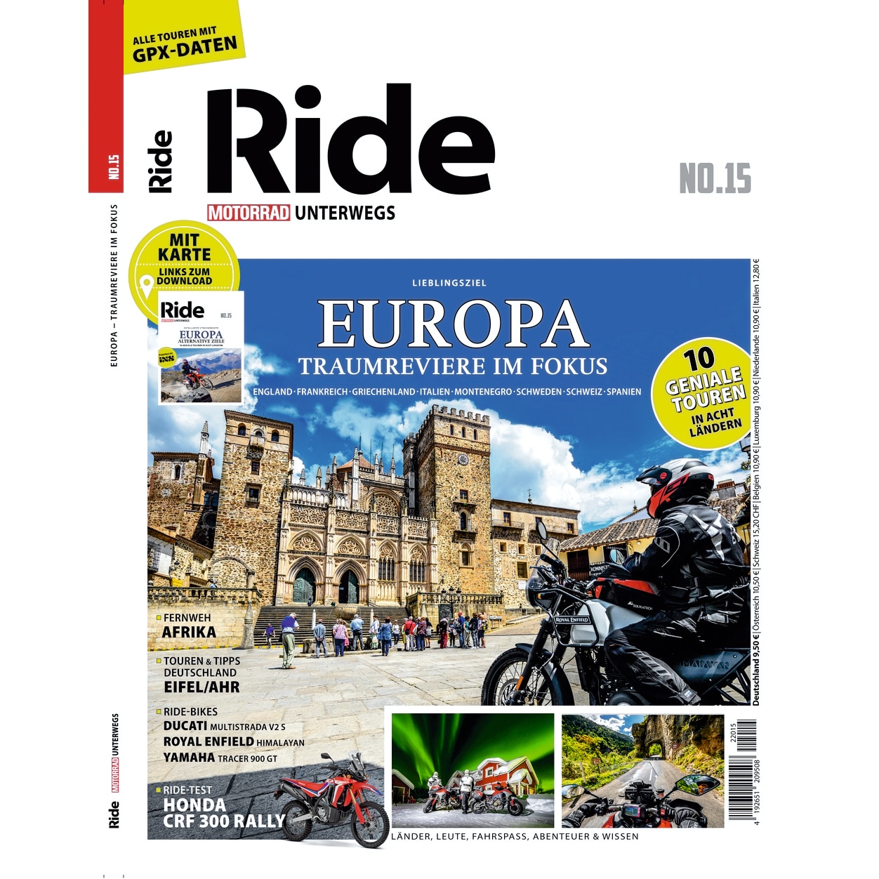 Motorbuch-Verlag Buch "RIDE - MOTORRAD unterwegs - Topziele in Europa" - Motorradzubehör - Geschenkideen