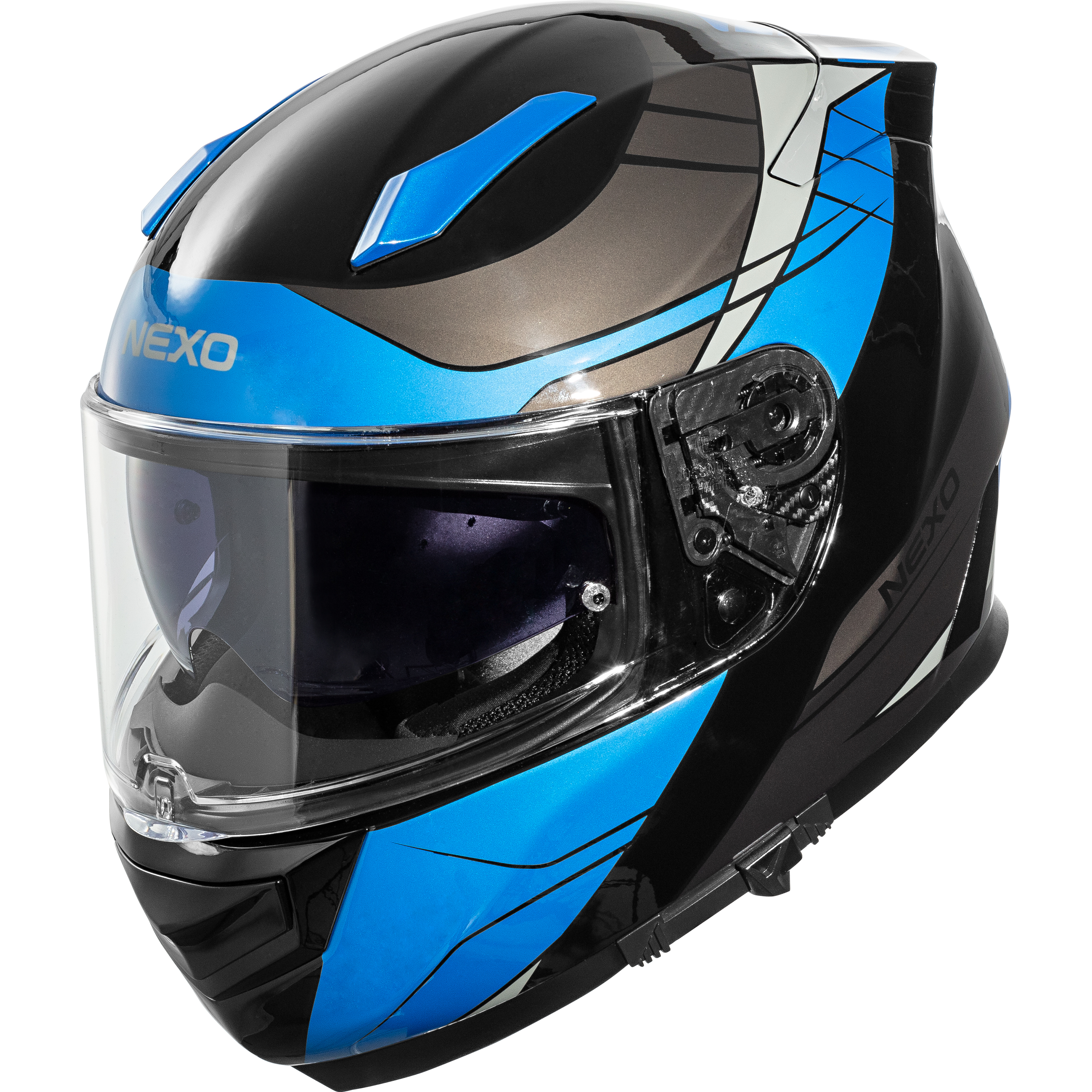 Nexo Integralhelm Fiberglas Sport III Blau Dekor L - Helme & Brillen - Sport Helme & Brillen