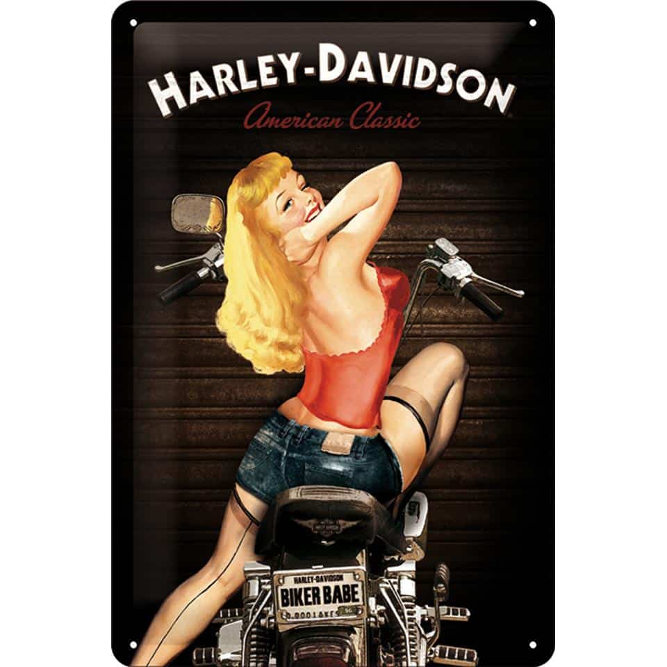 Nostalgic-Art Blechschild 20 x 30 "Harley-Davidson Biker Babe" - Motorradzubehör - Geschenkideen