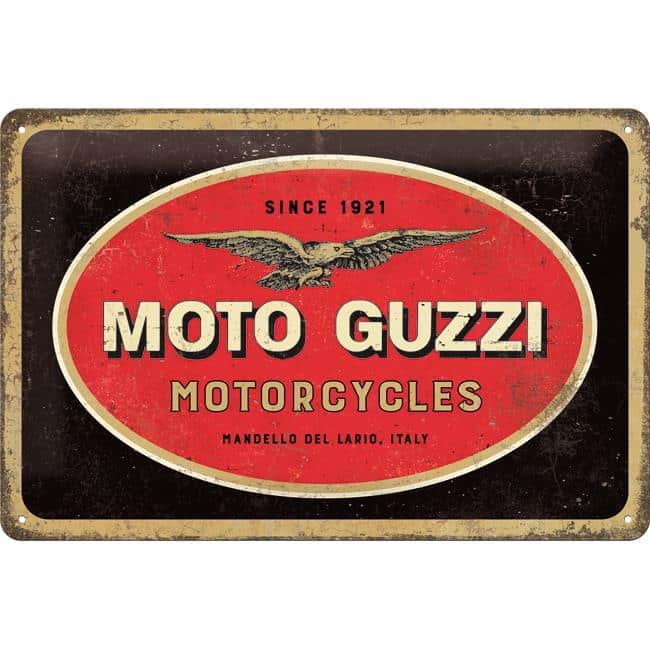 Nostalgic-Art Blechschild 20 x 30 "Moto Guzzi - Logo Motorcycles" - Motorradzubehör - Geschenkideen