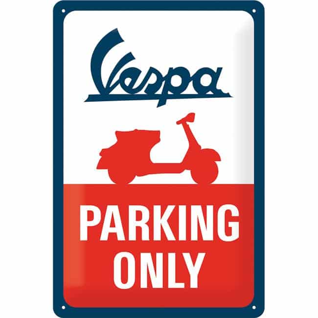Nostalgic-Art Blechschild 20 x 30 "Vespa - Parking Only" - Motorradzubehör - Geschenkideen