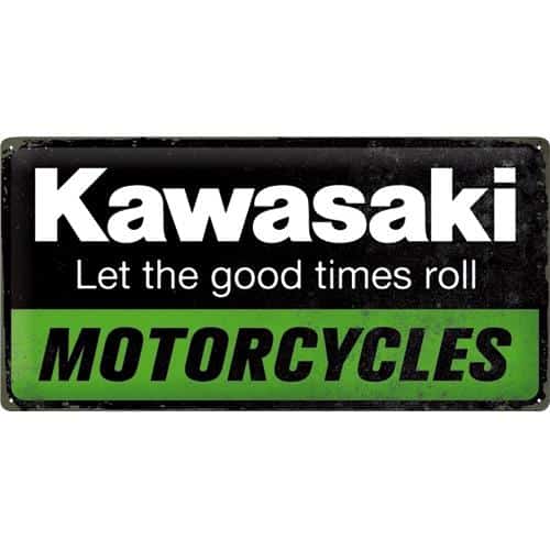 Nostalgic-Art Blechschild 25 x 50 "Kawasaki _ Let the good times roll" - Motorradzubehör - Geschenkideen