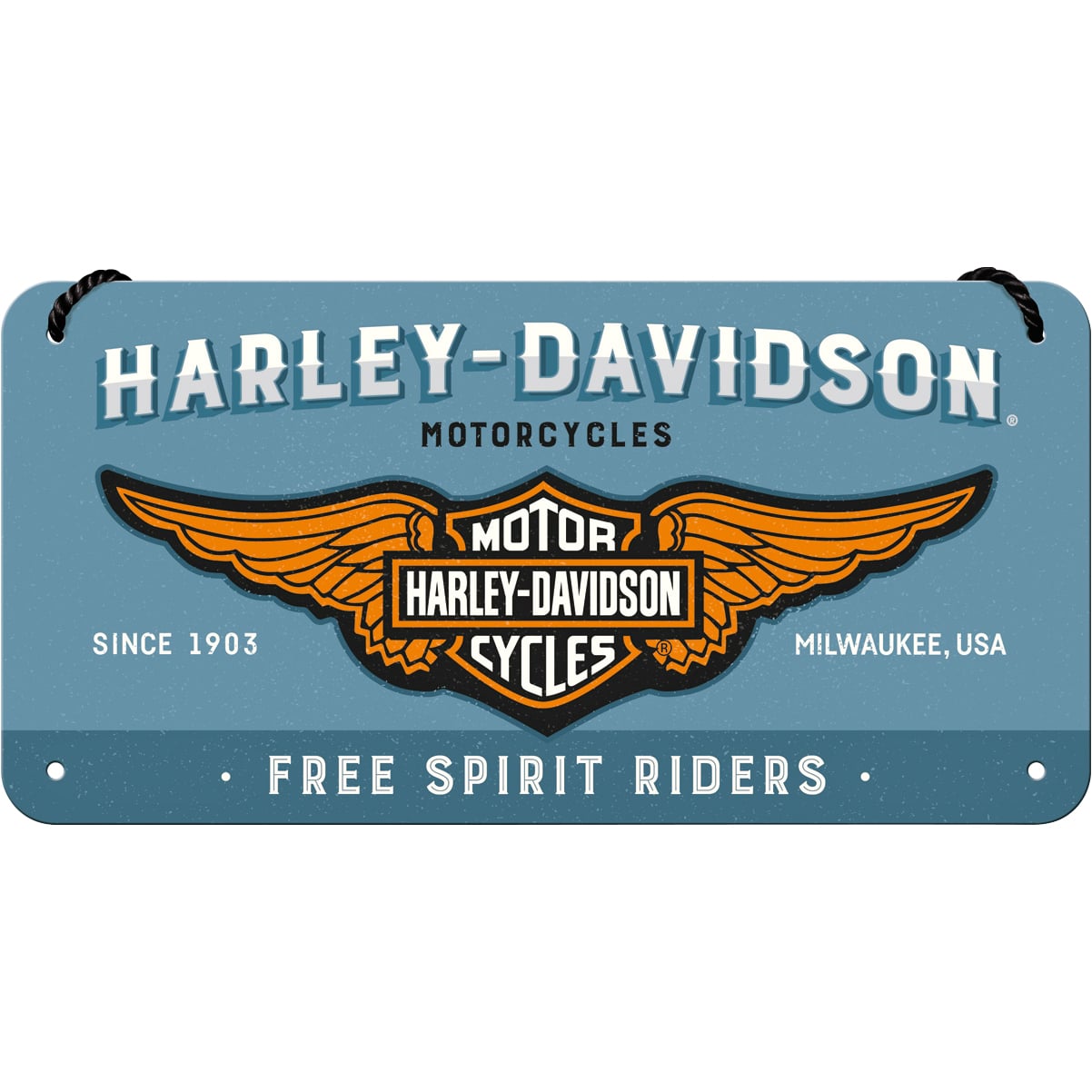 Nostalgic-Art Hängeschild 10 x 20 Harley-Davidson "Logo Blue" - Motorradzubehör - Geschenkideen