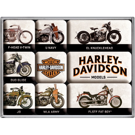 Nostalgic-Art Magnet-Set "Harley-Davidson - Model Chart" - Motorradzubehör - Geschenkideen