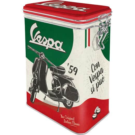 Nostalgic-Art Vorratsdose Clip Top "Vespa - The Italian Classic" - Motorradzubehör - Geschenkideen