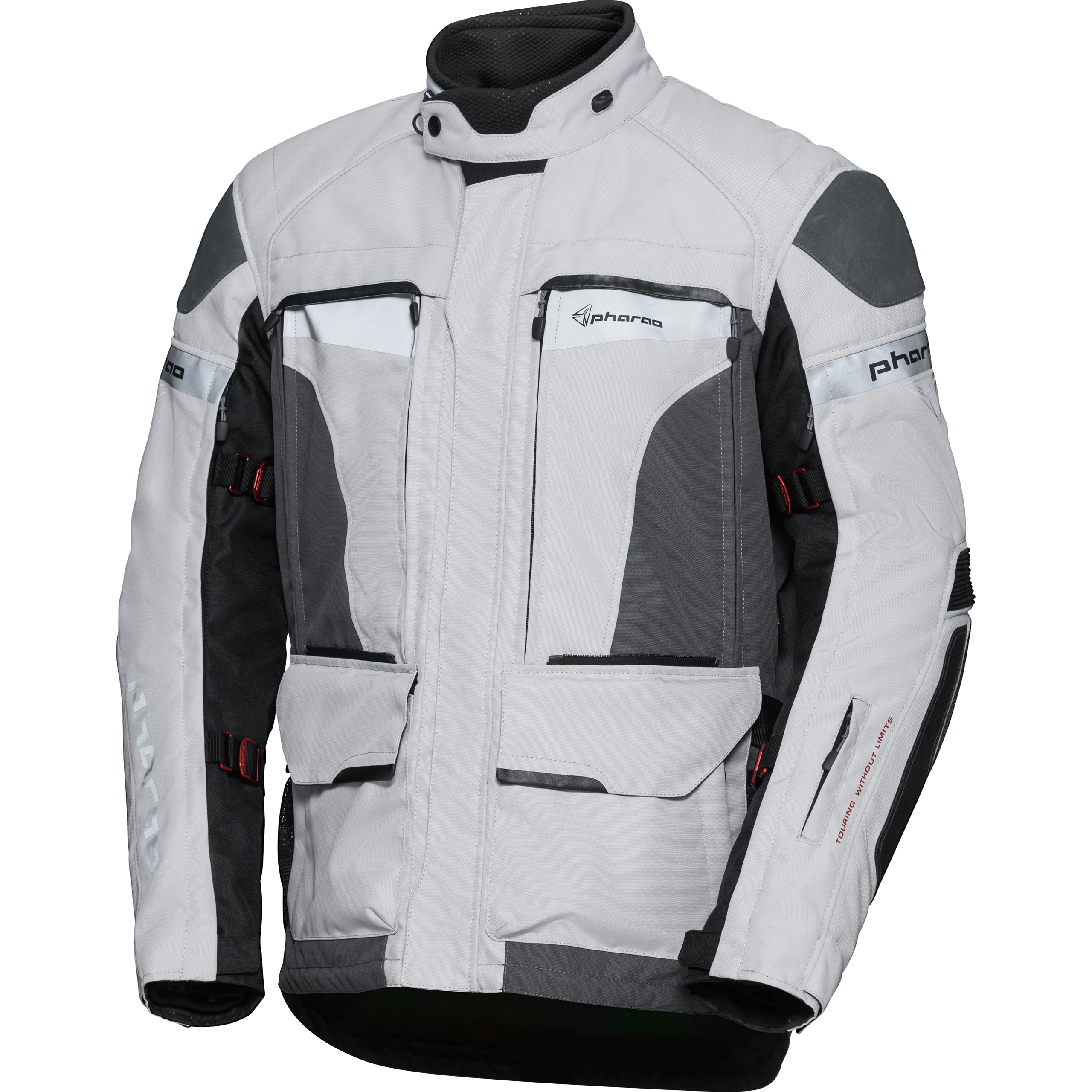 Pharao Tura WP Adv. Textil-/Lederjacke hellgrau XL - Motorradbekleidung - Motorradjacken