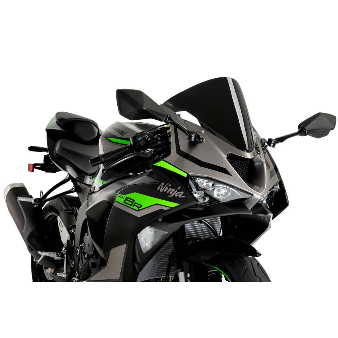 Puig R-Racer Scheibe schwarz für Kawasaki ZX-6 R 2024- - Motorradteile & Ersatzteile - Anbauteile