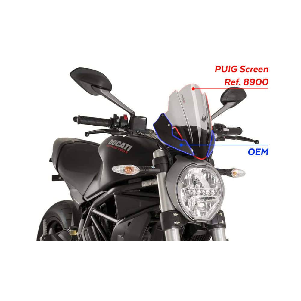 Puig Sportscheibe getönt für Ducati Monster 797/821/1200 /S/R 201 - Motorradteile & Ersatzteile - Anbauteile