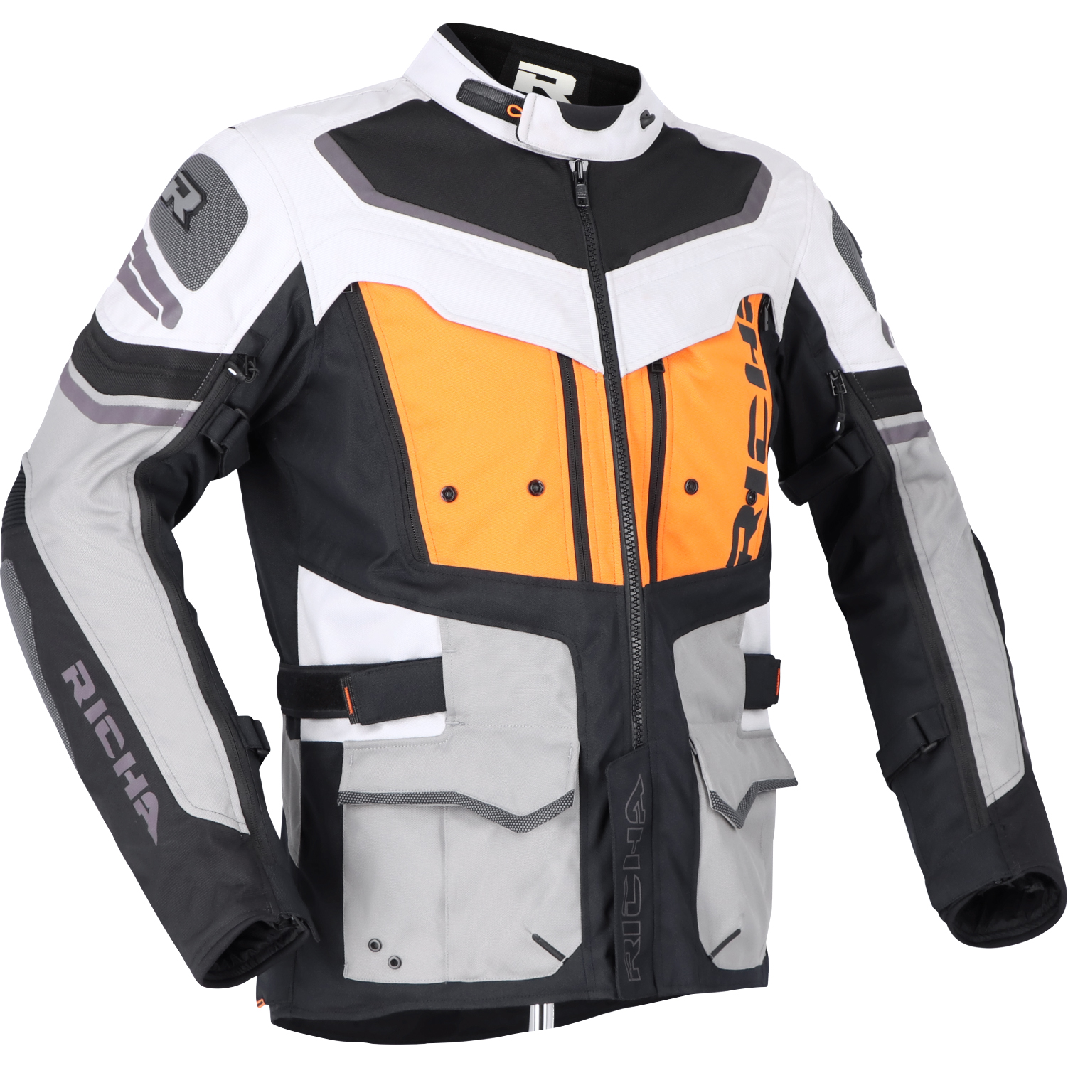 Richa Infinity 2 Adventure Textiljacke grau/orange L - Motorradbekleidung - Motorradjacken