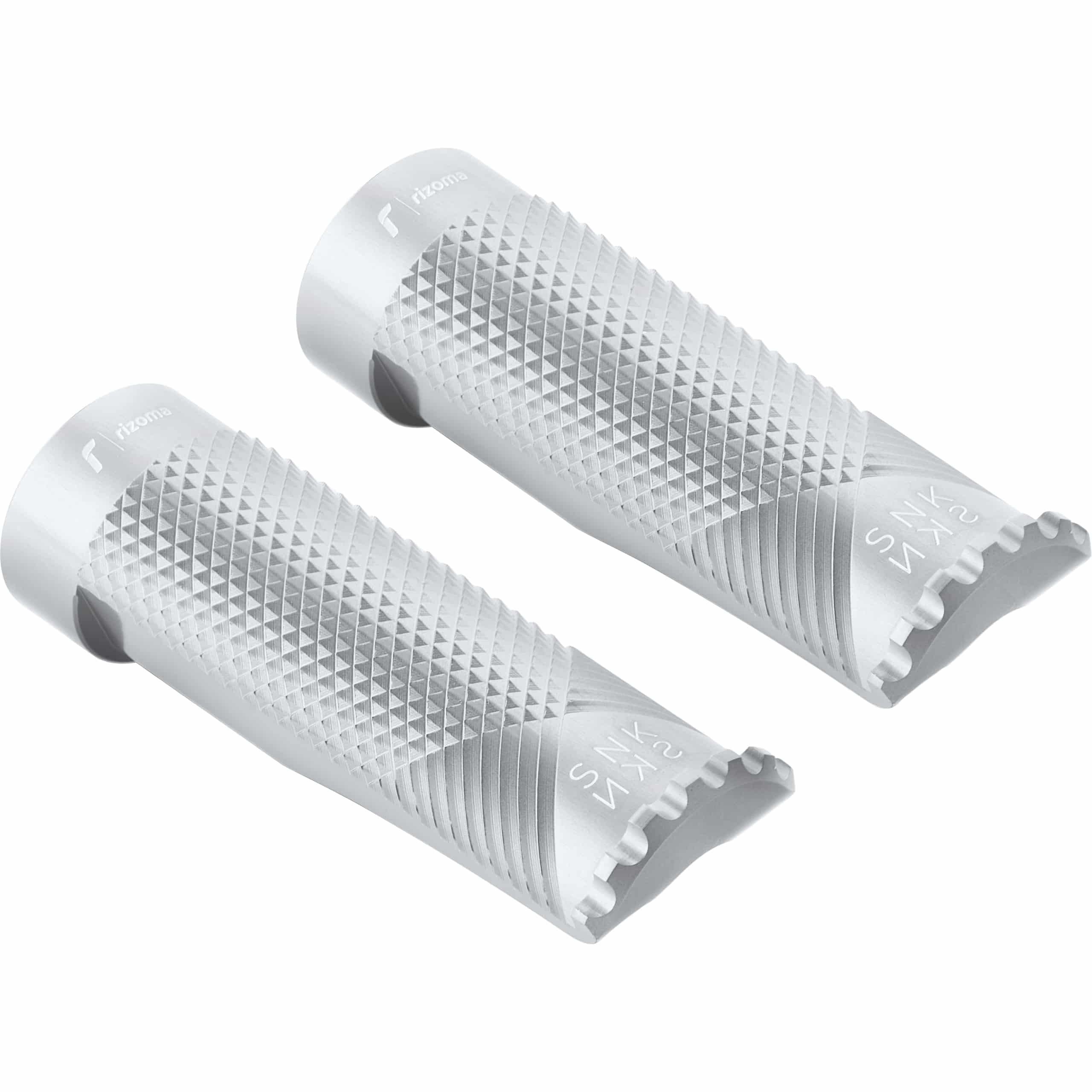 Rizoma Fußrastenpaar Ø18mm Snake ohne Adaptergelenke! PE615A silber - Motorradteile & Ersatzteile - Fußrasten & Hebel