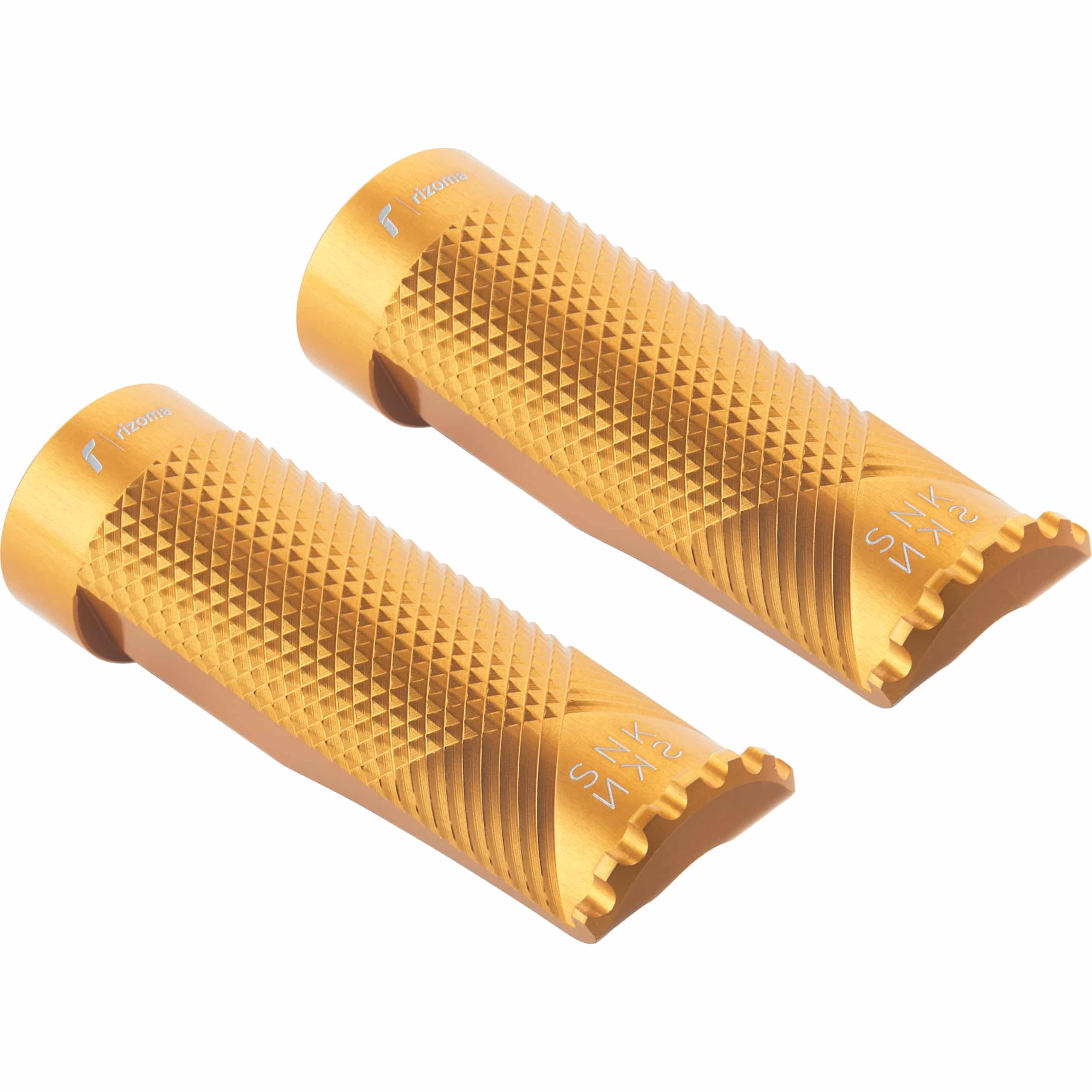 Rizoma Fußrastenpaar Ø18mm Snake ohne Adaptergelenke!! PE615G gold - Motorradteile & Ersatzteile - Fußrasten & Hebel