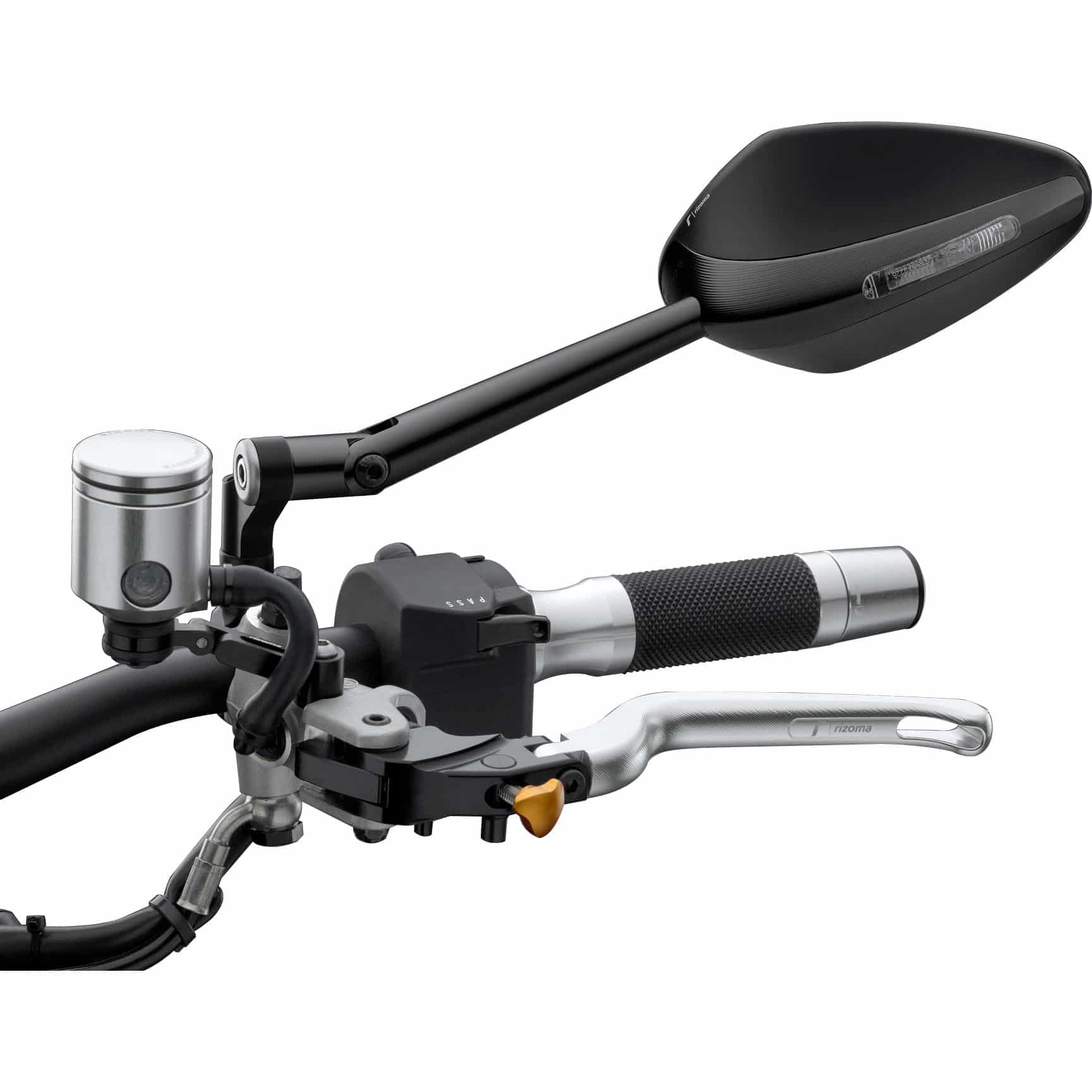 Rizoma Lenkerspiegel/Blinker ohne Aufnahme Veloce BS306B schwarz - Motorradteile & Ersatzteile - Motorradspiegel