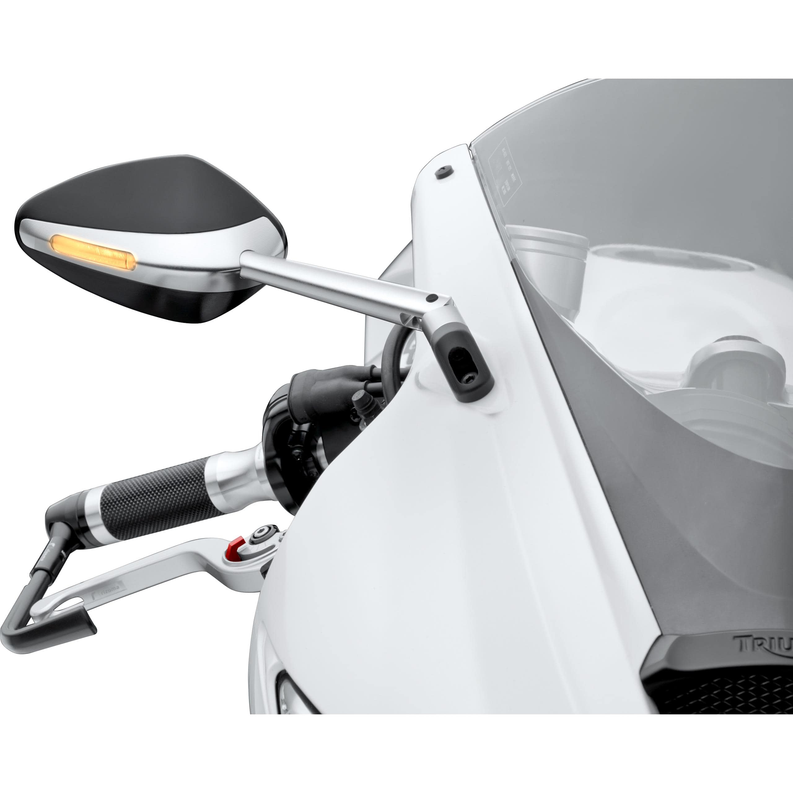 Rizoma Verkleidungsspiegel/Blinker ohne Aufnahme Veloce BS305A silb - Motorradteile & Ersatzteile - Motorradspiegel