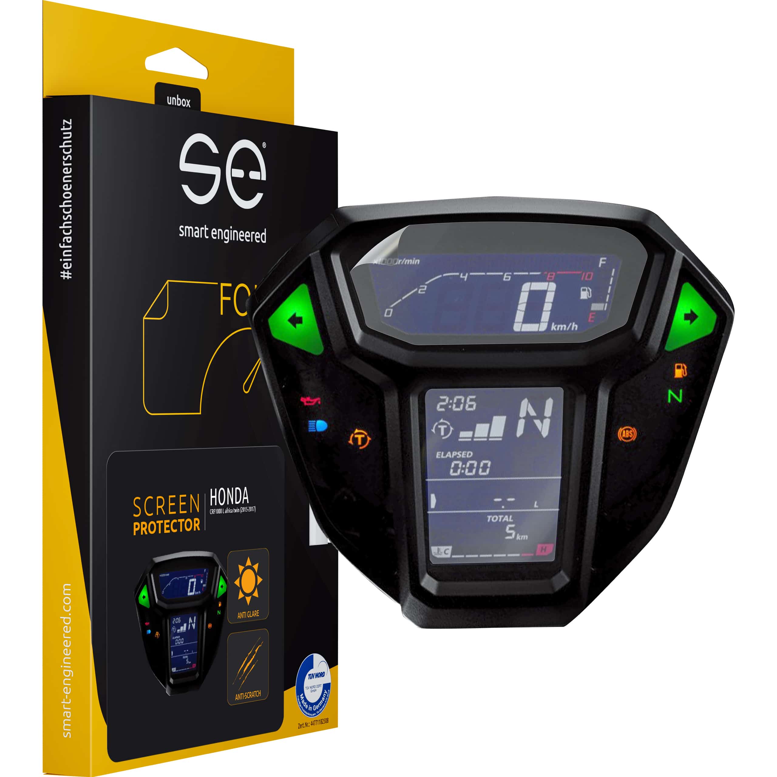 Smart Engineered Cockpit-Schutzfolie entspiegelnd für CRF 1000 Africa Twin - Motorradteile & Ersatzteile - Tacho & Instrumente