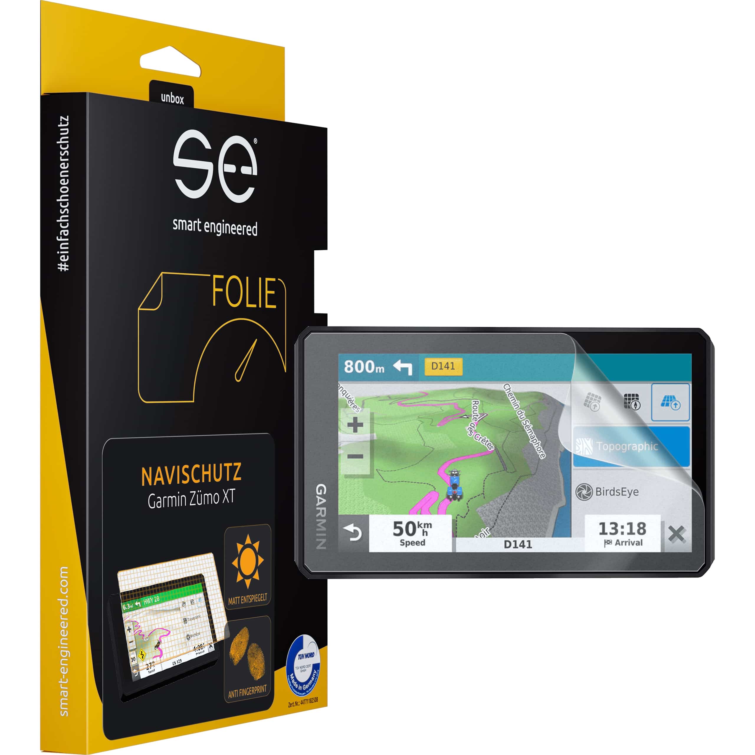 Smart Engineered Navi-Schutzfolie entspiegelnd 2er Set für Garmin Zumo XT - Motorradzubehör - Multimedia
