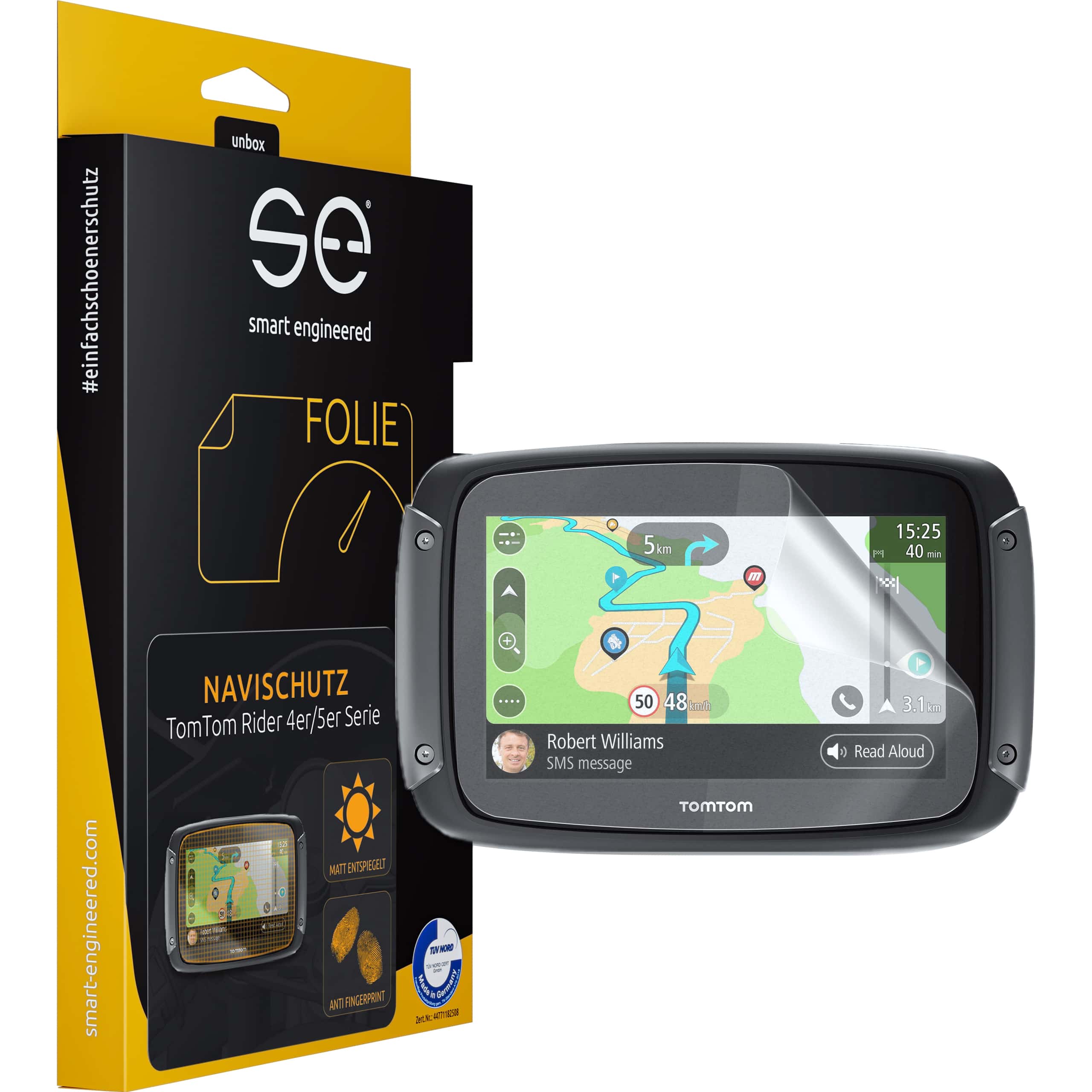 Smart Engineered Navi-Schutzfolie entspiegelnd 2er Set für TomTom Rider 4/5 - Motorradzubehör - Multimedia