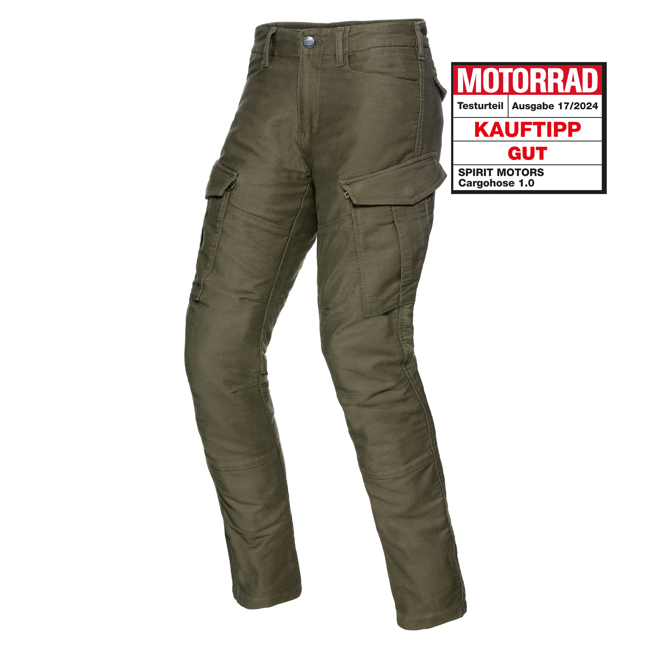 Spirit Motors Cargo Hose 1.0 grün 30/34 - Motorradbekleidung - Touring Motorradbekleidung
