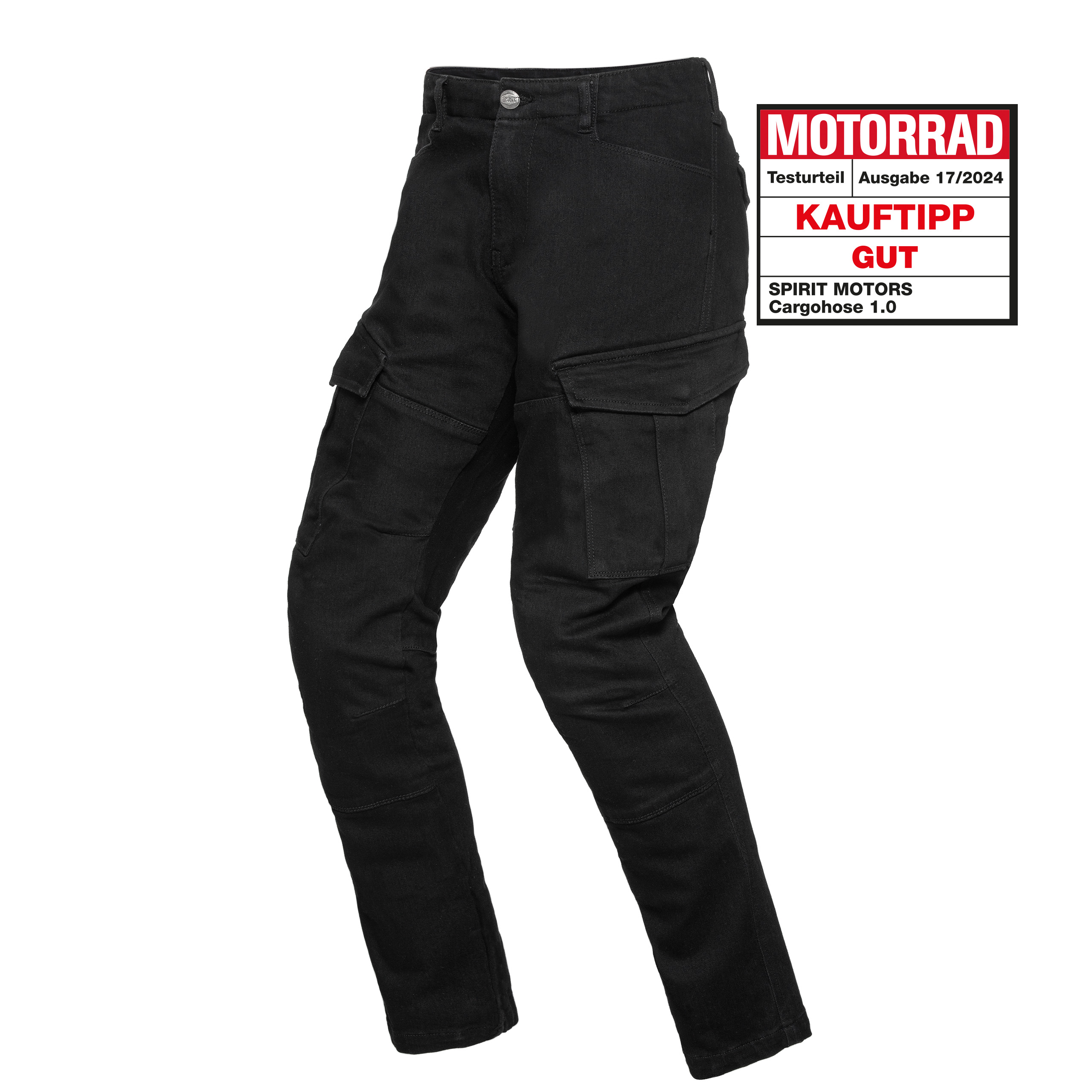Spirit Motors Cargo Hose 1.0 schwarz 38/32 - Motorradbekleidung - Touring Motorradbekleidung