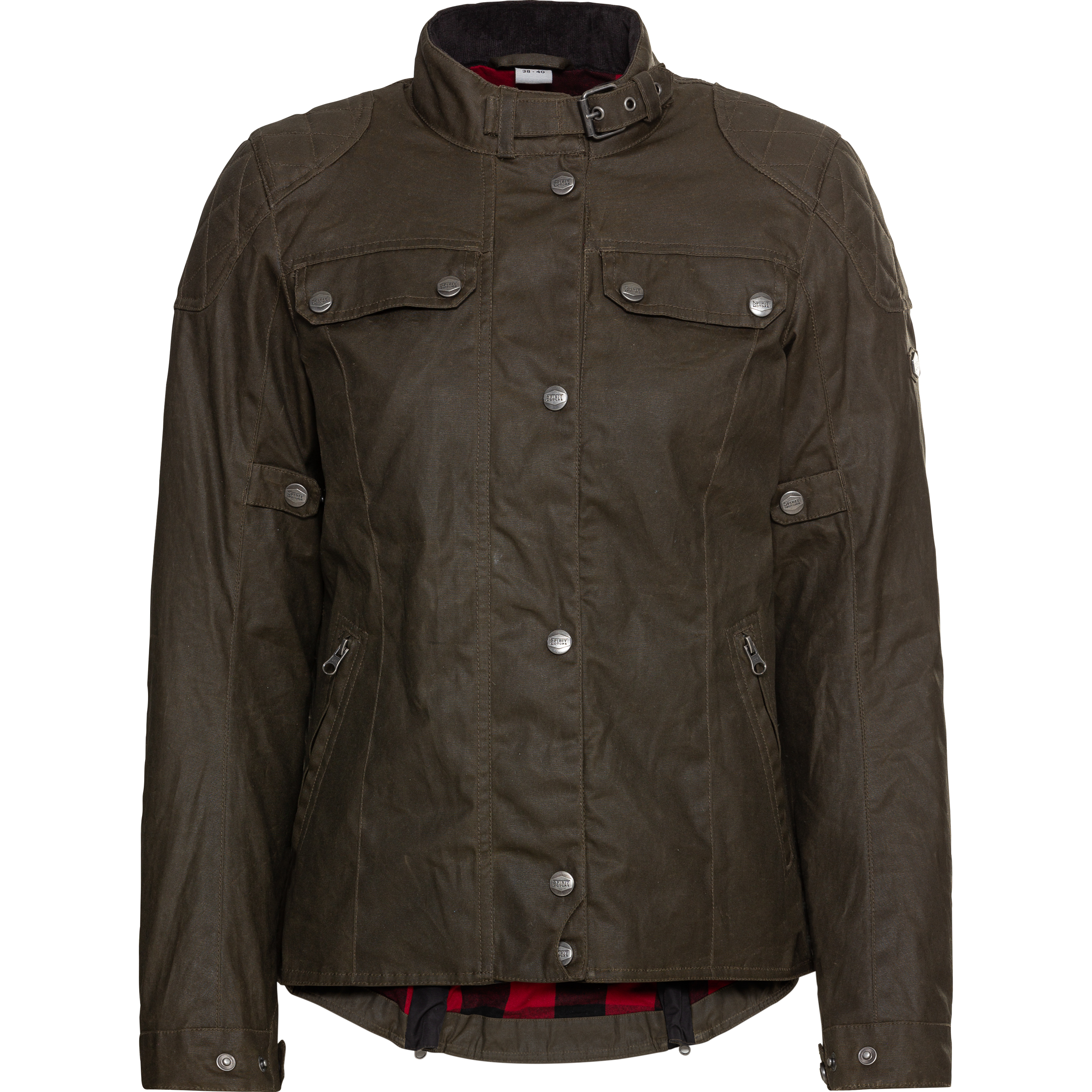 Spirit Motors Dolly Damen Biker Wachsjacke olive L - Motorradbekleidung - Motorradjacken