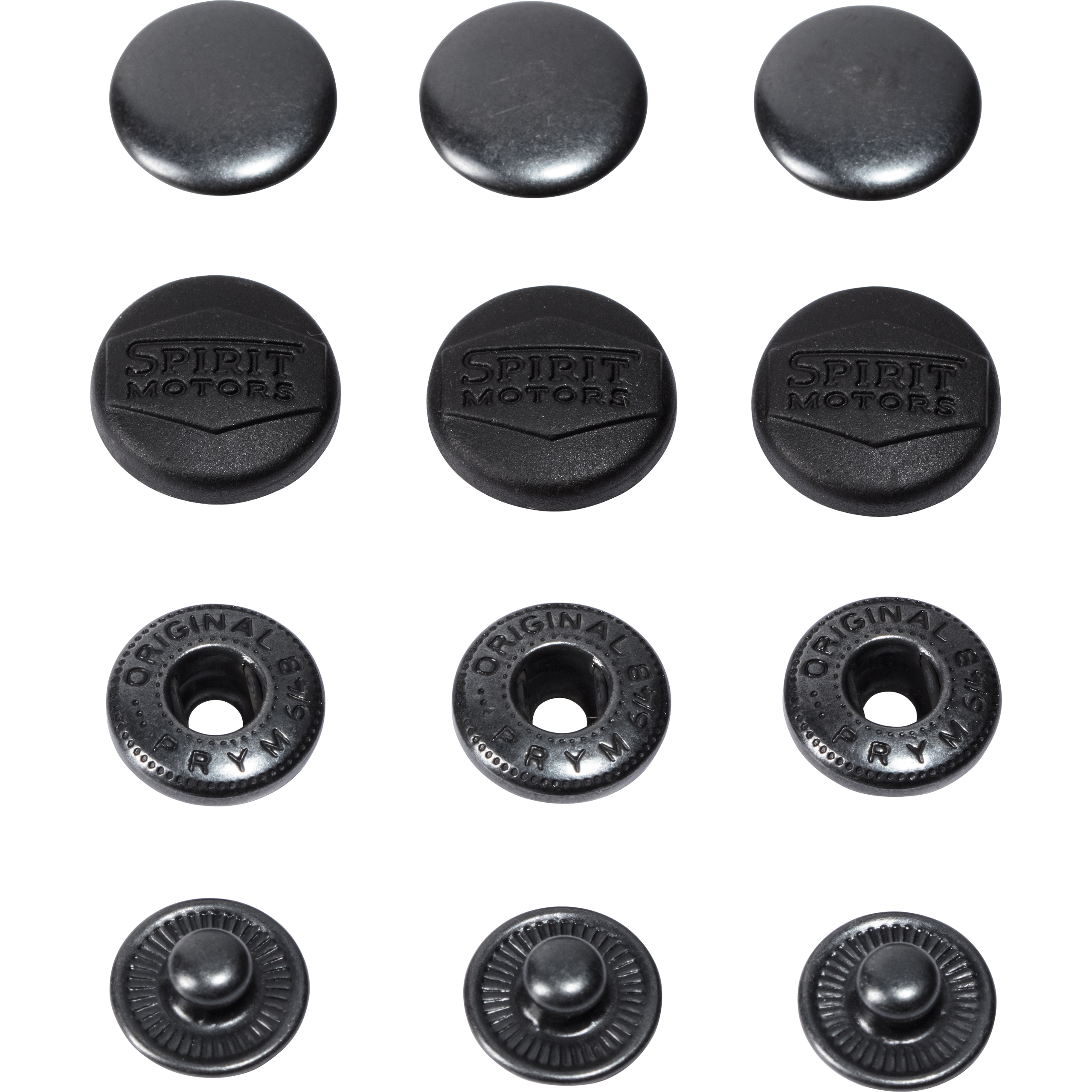 Spirit Motors Druckknopf schwarz (gummi) 16 mm - Motorradbekleidung - Zubehör & Accessoires