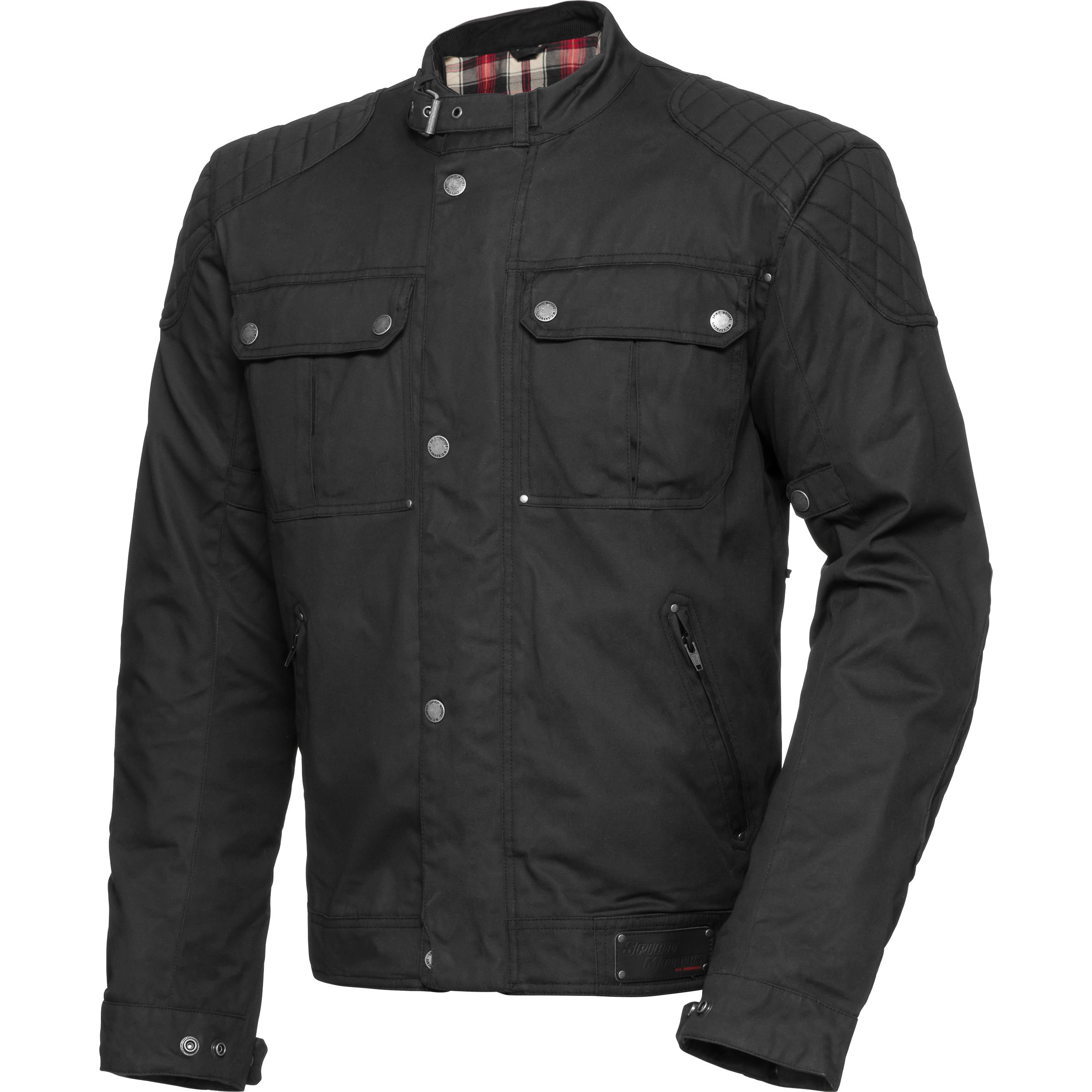 Spirit Motors Dylan Biker Wachsjacke schwarz XXL - Motorradbekleidung - Chopper Motorradbekleidung