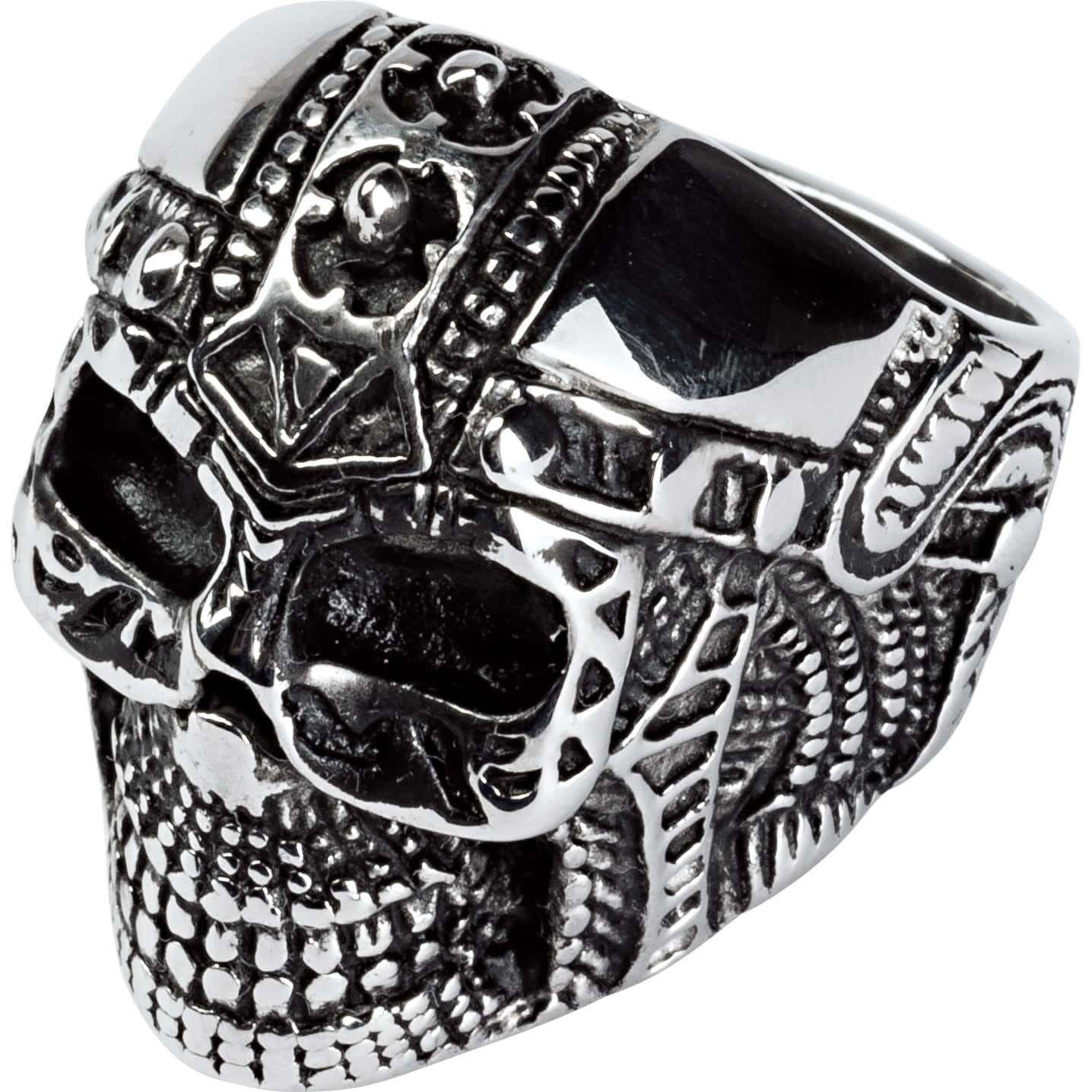 Spirit Motors Edelstahl Ring mit Totenkopf 1.0 silberfarben 22 - Motorradbekleidung - Zubehör & Accessoires
