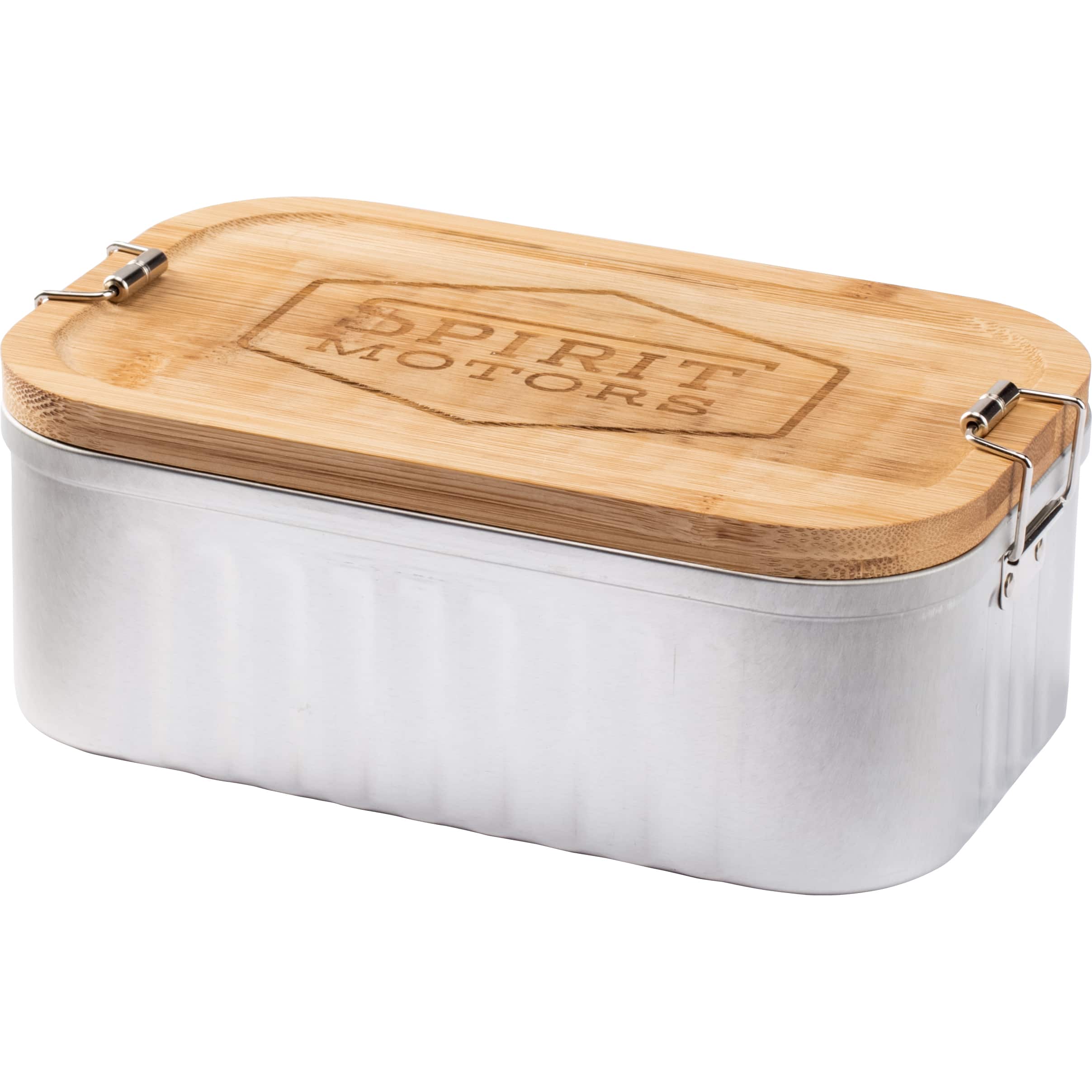 Spirit Motors Lunchbox Metall mit Bambusdeckel - Motorradzubehör - Geschenkideen