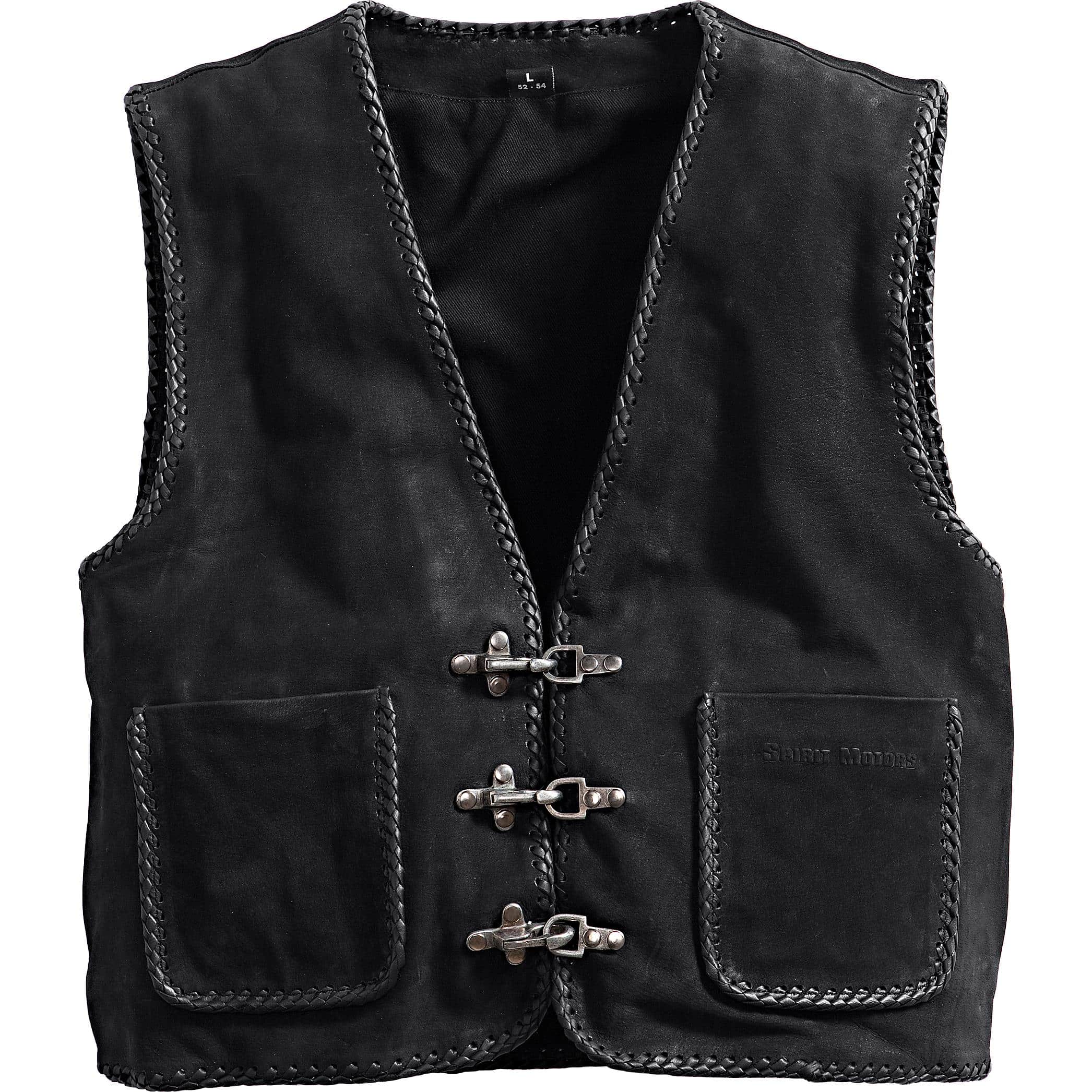Spirit Motors Velourslederweste 1.0 schwarz M - Motorradbekleidung - Chopper Motorradbekleidung