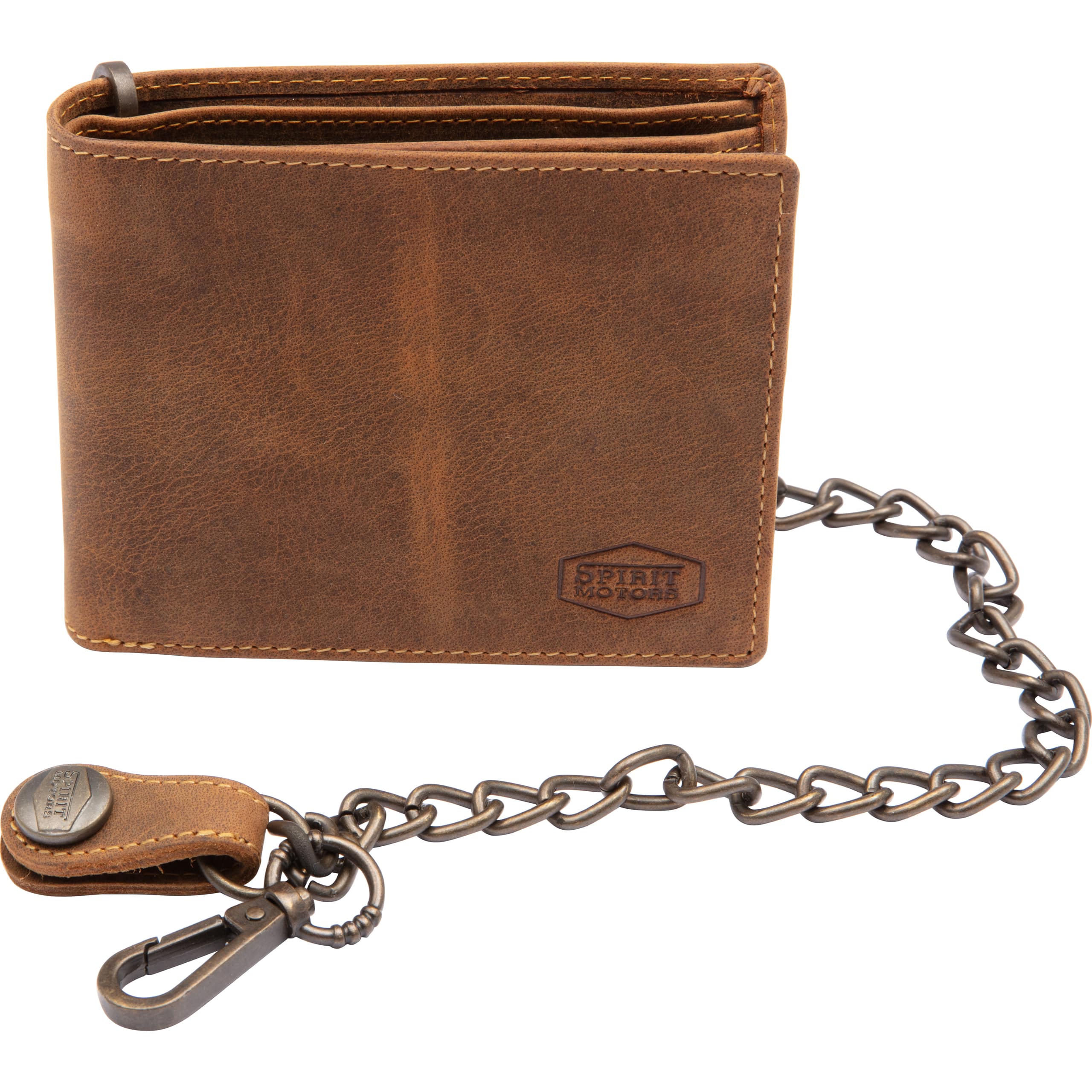 Spirit Motors Vintage Leder Geldbörse quer 16 Fächer braun - Motorradzubehör - Geschenkideen