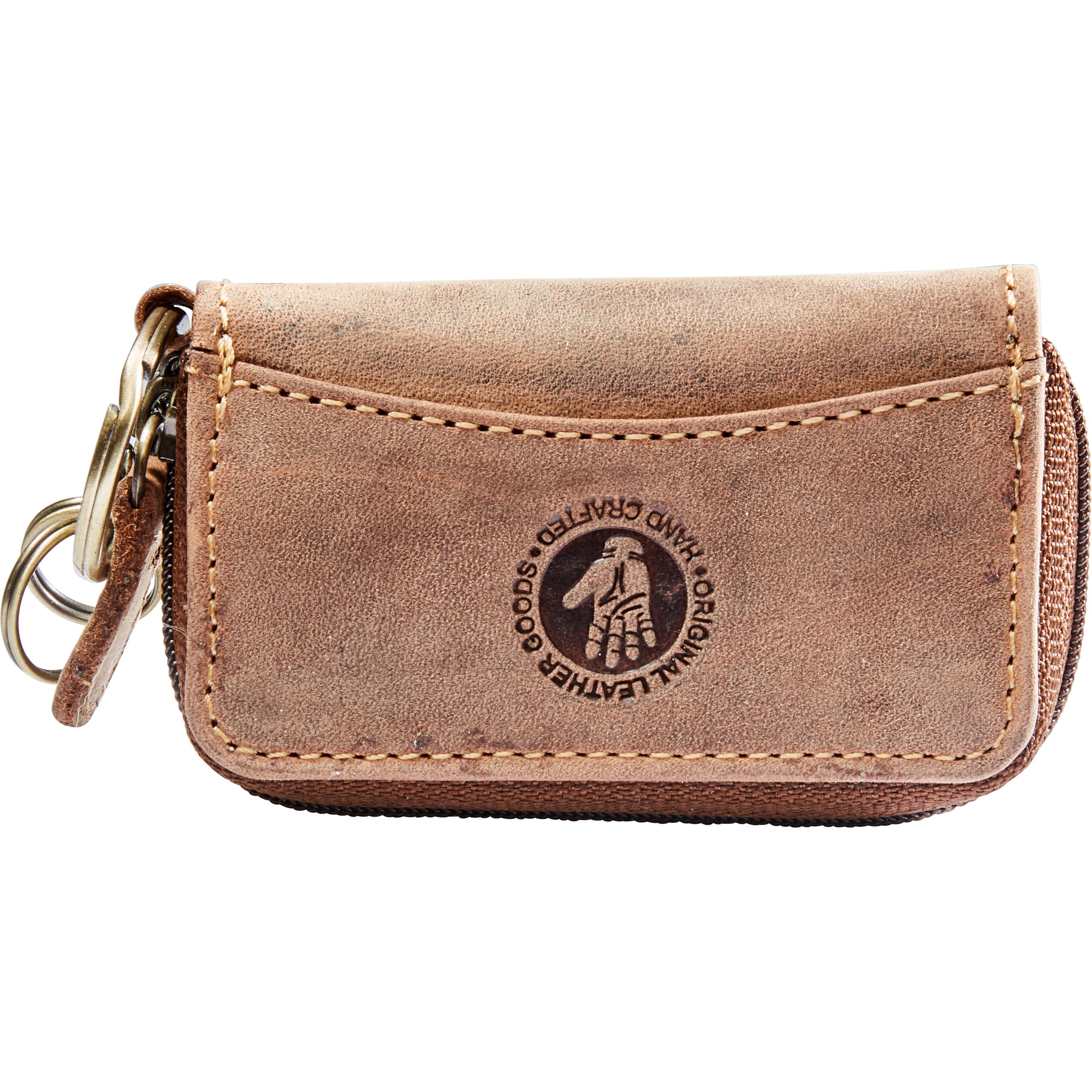 Spirit Motors Vintage Reißverschluß-Schlüsseltasche braun - Motorradzubehör - Reisen & Outdoor