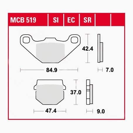 TRW Lucas Bremsbeläge Sintermetall Scooter MCB519SR 84