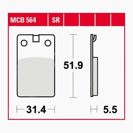 TRW Lucas Bremsbeläge Sintermetall Scooter MCB564SR 31